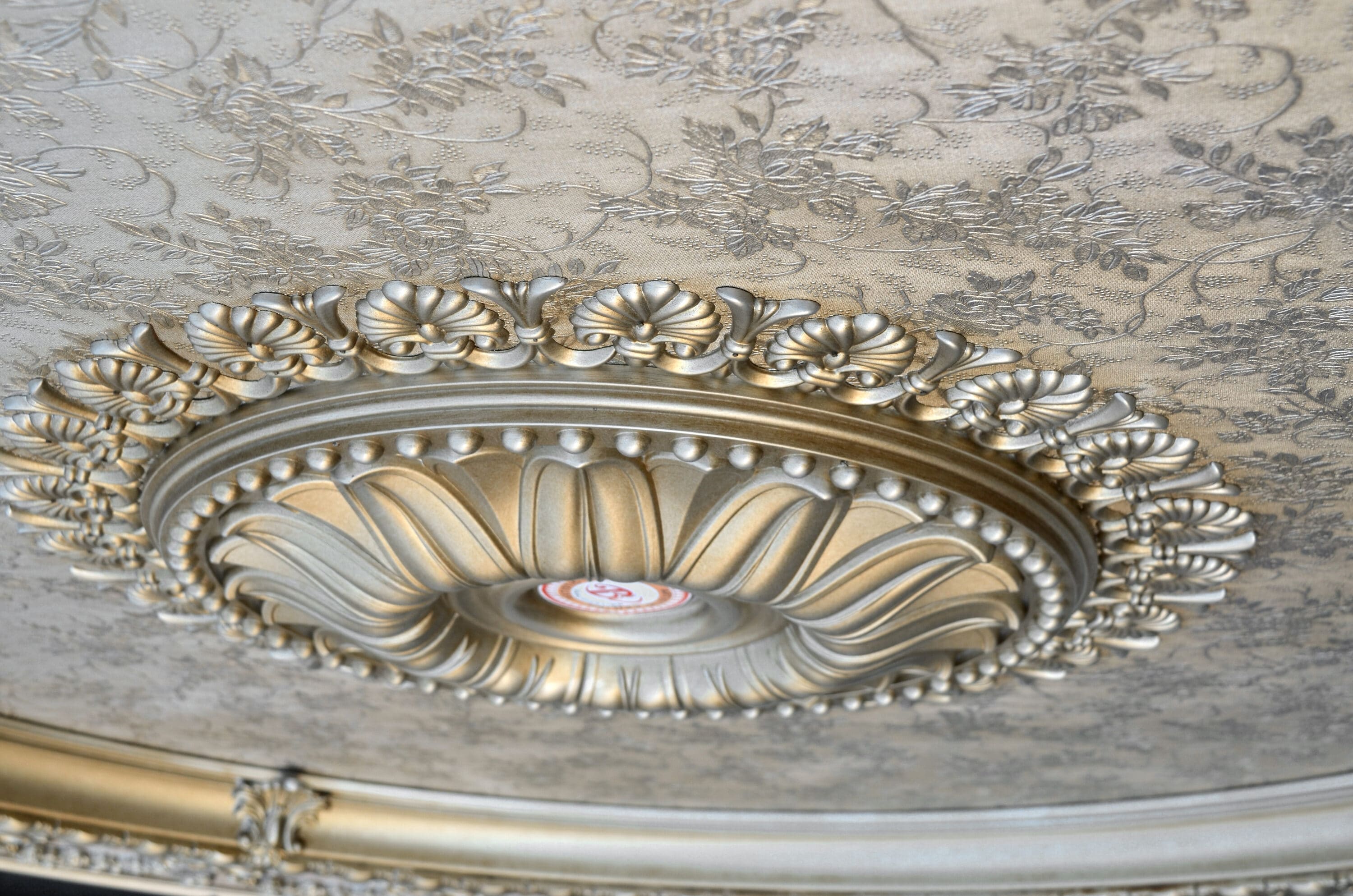 Champagne Silver and Gold 63" Round Ceiling Medallion