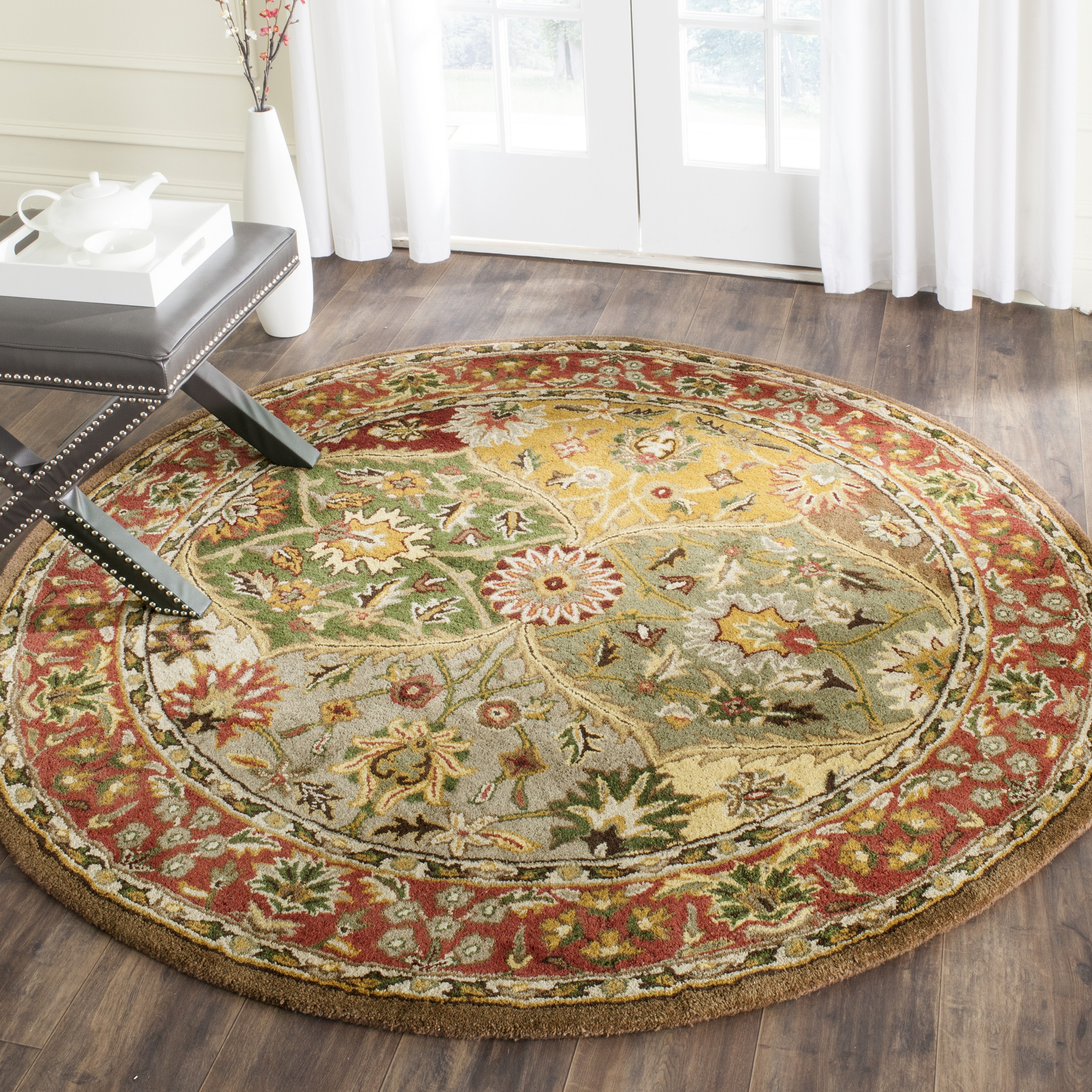 Safavieh HG111A-8OV Heritage Agra 8 x 10 (ft) Tufted Wool Multi Oval Indoor Floral/Botanical Oriental Area rug