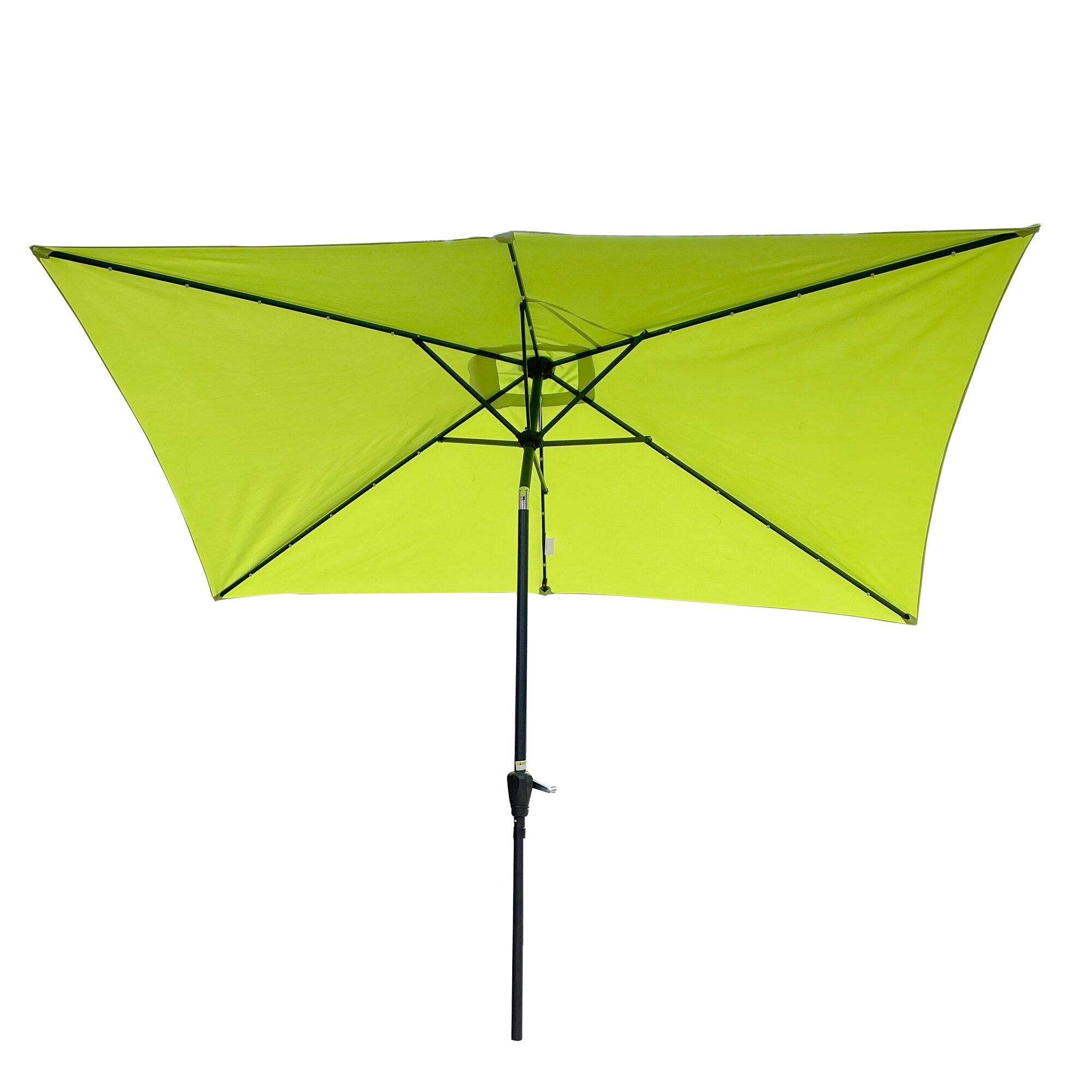 Kahomvis WS-2QP109-32 10-ft Steel Green Crank Market Patio Umbrella with Lights