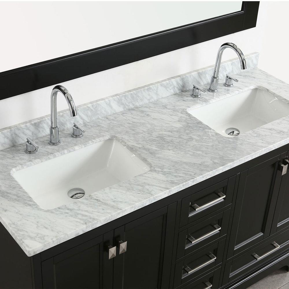 Design Element Omega 61-in Espresso Undermount Double Sink Bathroom ...