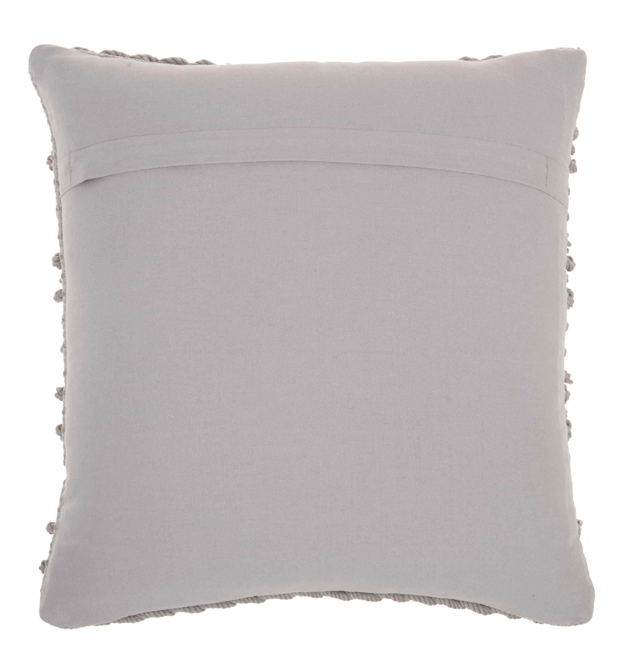 18" Light Gray Woven Striped Cotton Throw Pillow