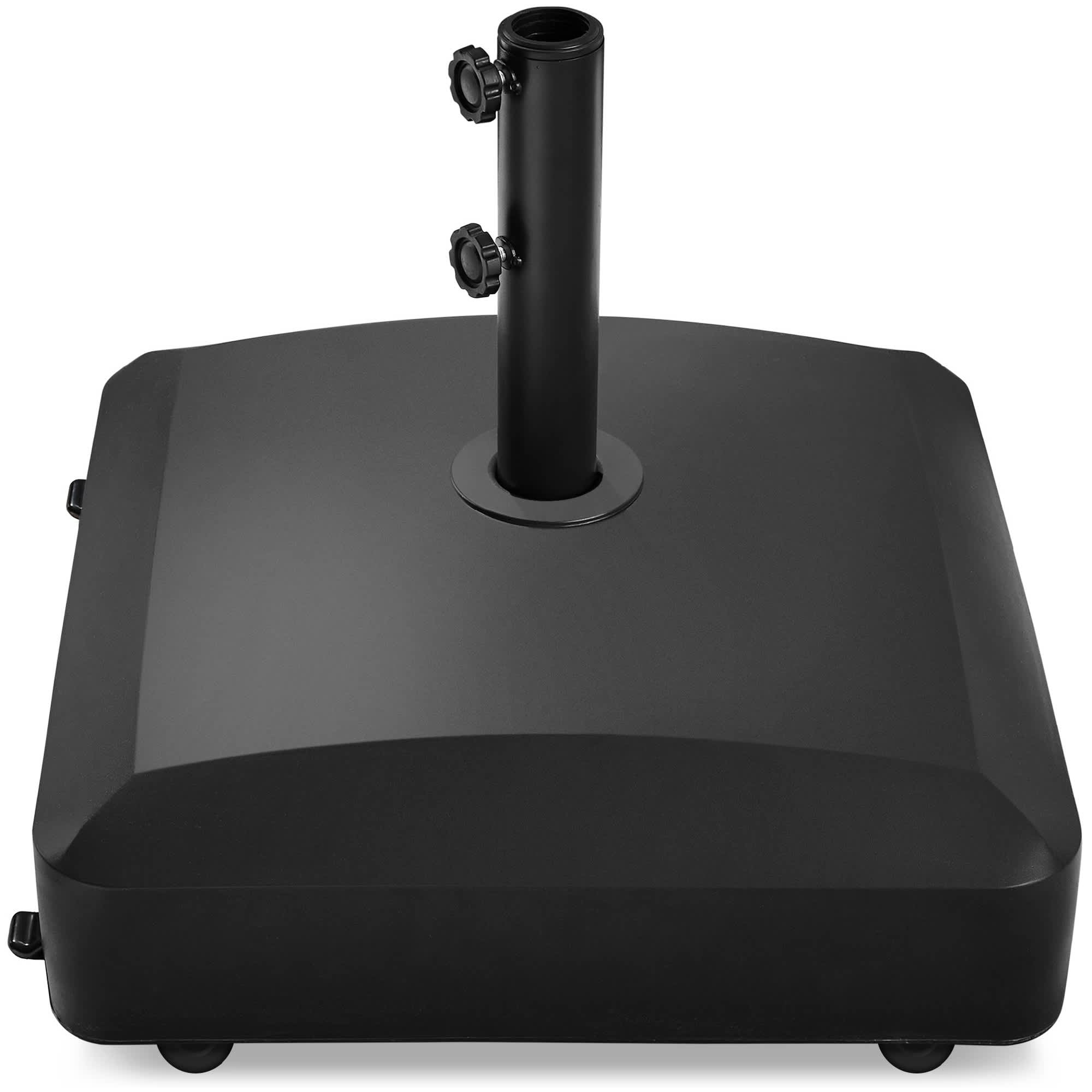 Best Choice Products SKY5897  Fillable Mobile Umbrella Base Heavy Duty Market Stand w/ 4 Wheels 2 Locks 123lb Capacity - Black