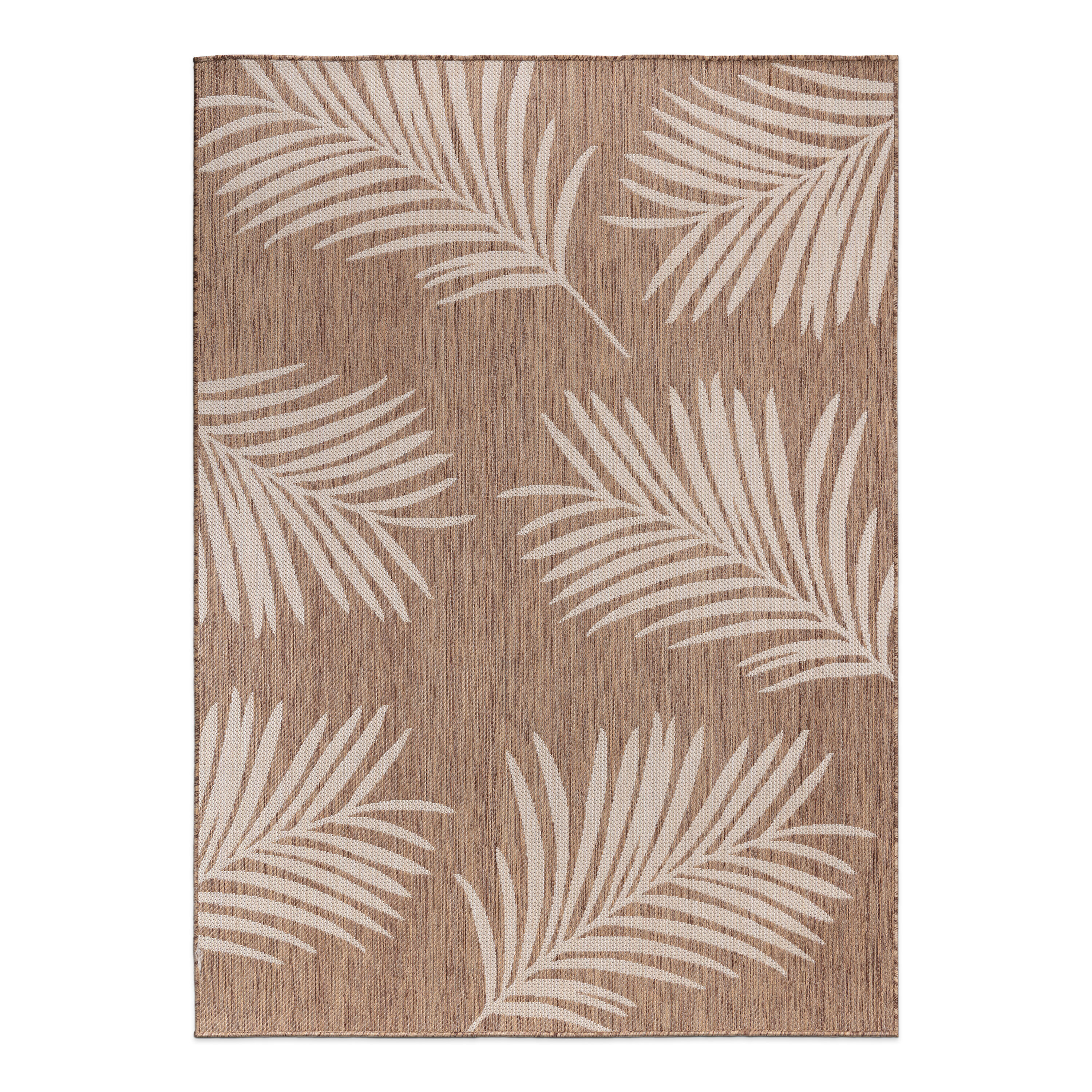 World Rug Gallery 111BROWN5X7 Summer 5 x 7 (ft) Loomed Polypropylene Brown Rectangular Indoor/Outdoor Floral/Botanical Tropical Area rug