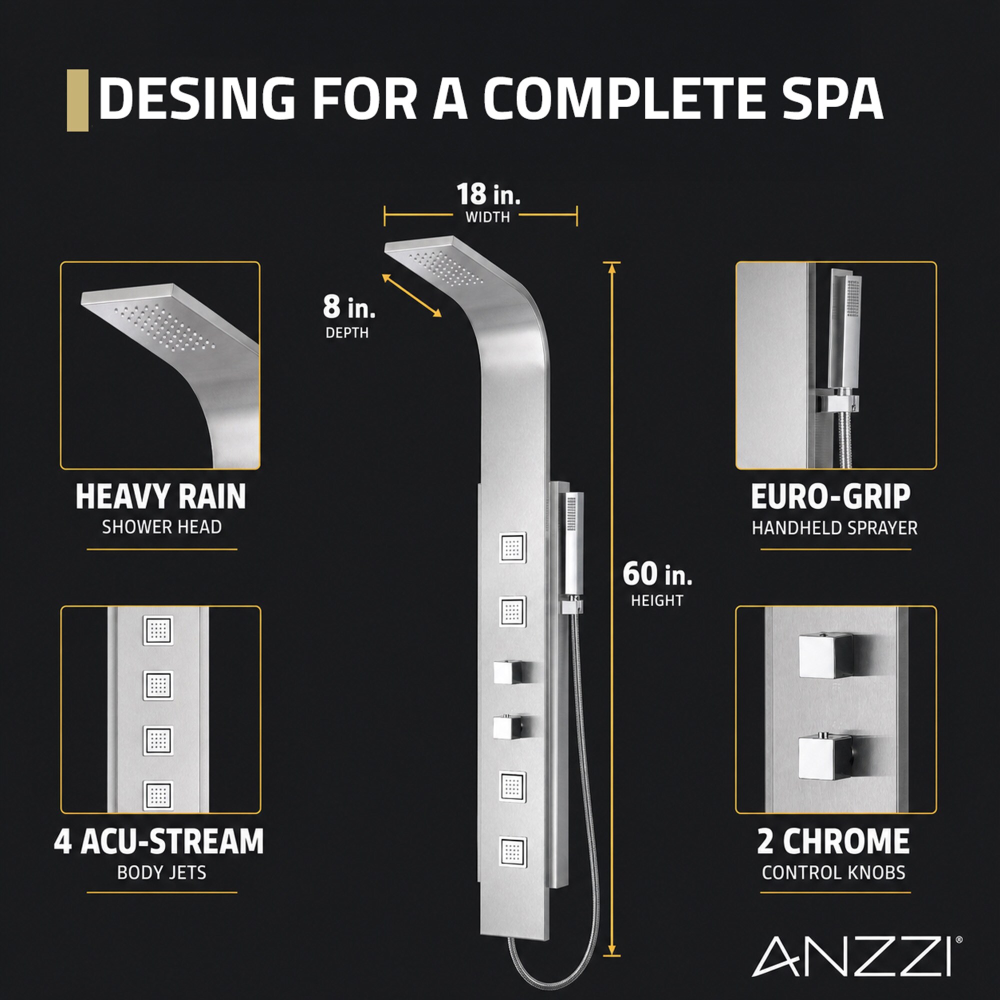 ANZZI SP-AZ035 Showerhead-Bar-Panels - View #7