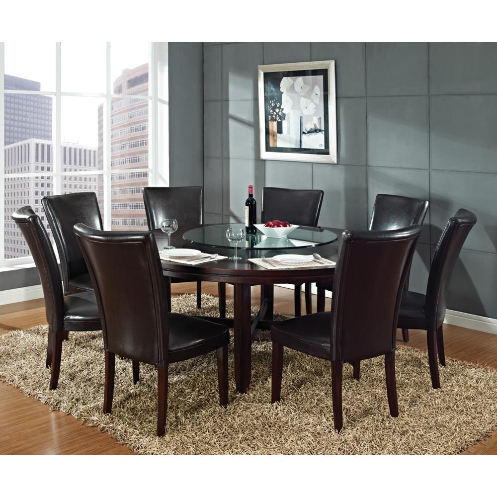 Transitional Brown Leather Parsons Side Chair with Memory Foam