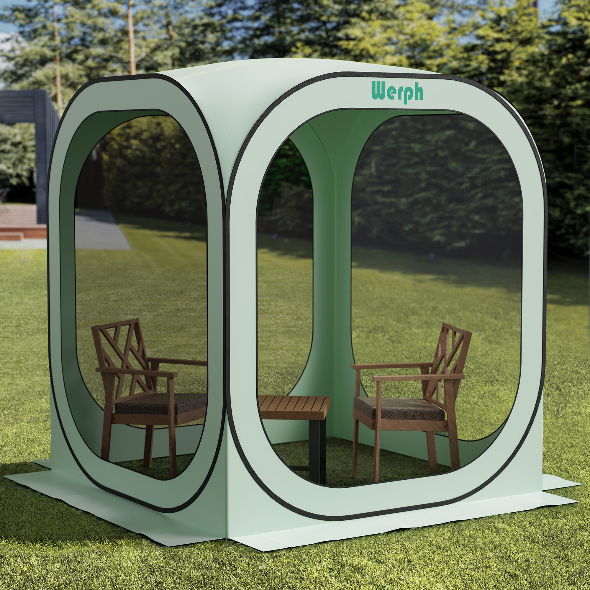 Werph ST006G 6-ft x 6-ft Pop up tent Green Gazebo with Soft Top Roof
