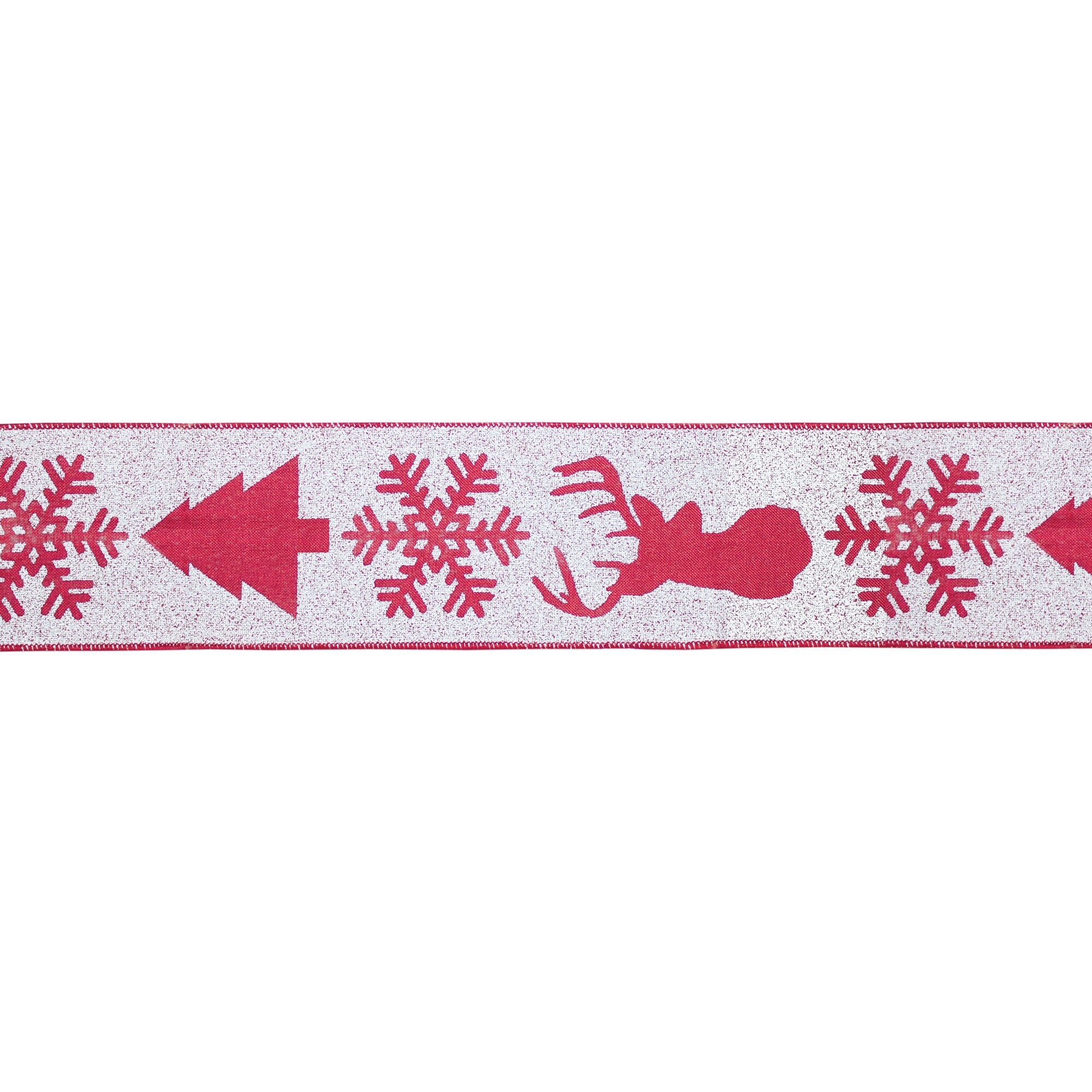 Melrose International 77446DS 2-Pack 30-ft L x 4-in W White and Red Ribbon