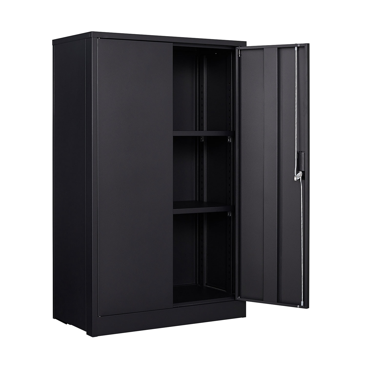 Kahomvis EUL-QPO3-27 2 -Shelf Black Office Cabinet