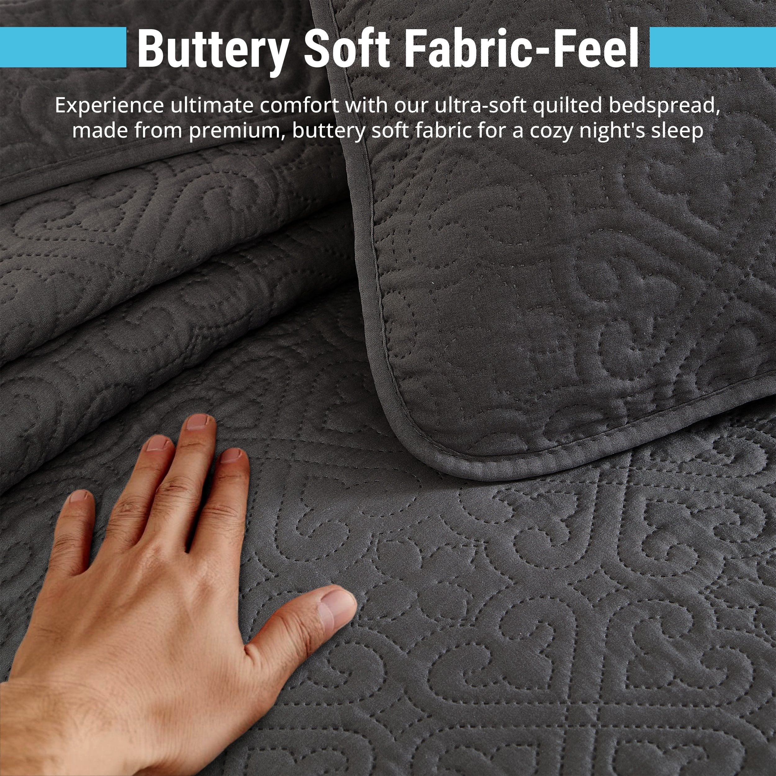 HLC.me LRNZ-KG-CHARC Comforters-And-Bedspreads - View #5