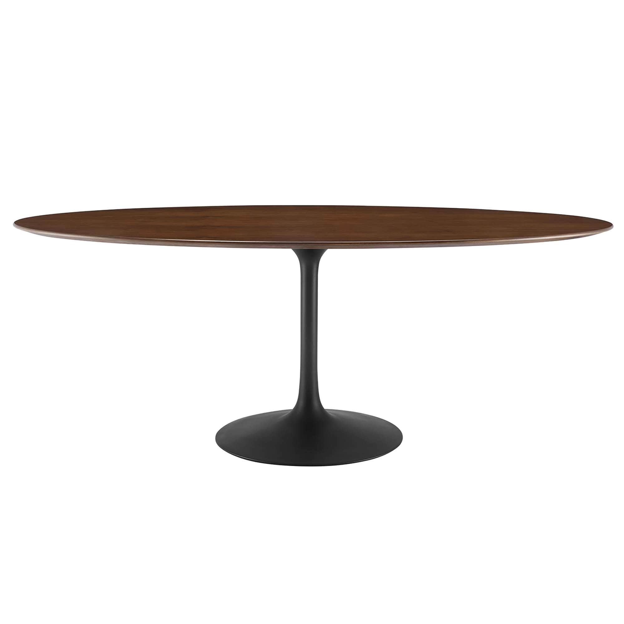 Modway EEI-3544-BLK-WAL Lippa 78 Oval Walnut Wood Dining Table