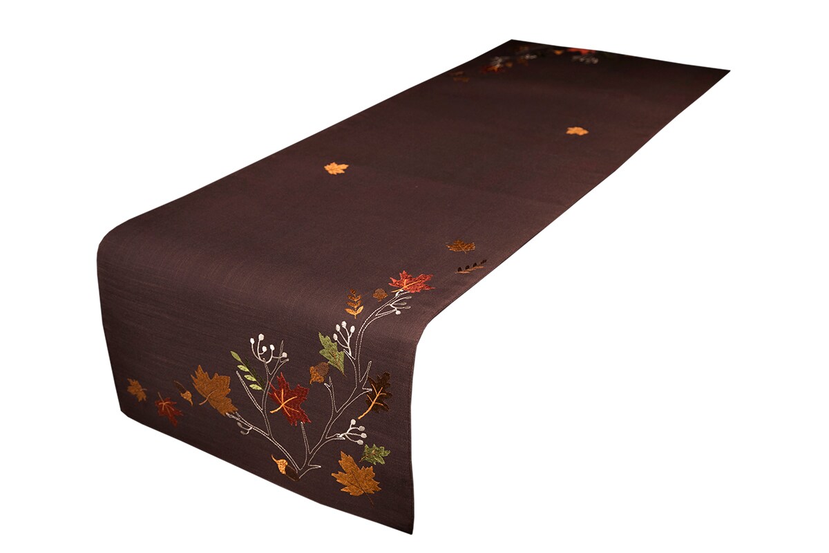 XIA Home Fashions XD171471670 70-Inches Leaves Tabletop decoration Table runner