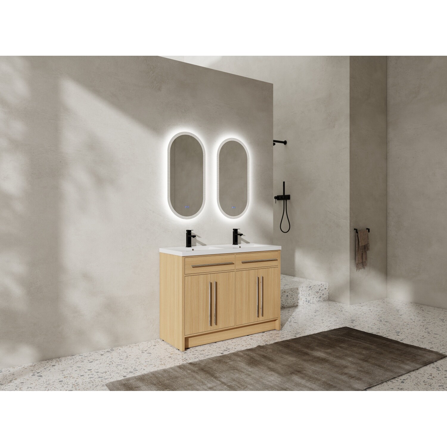 Streamdale Furniture Streamdale 48'' Oak Bathroom Vanity with Resin ...