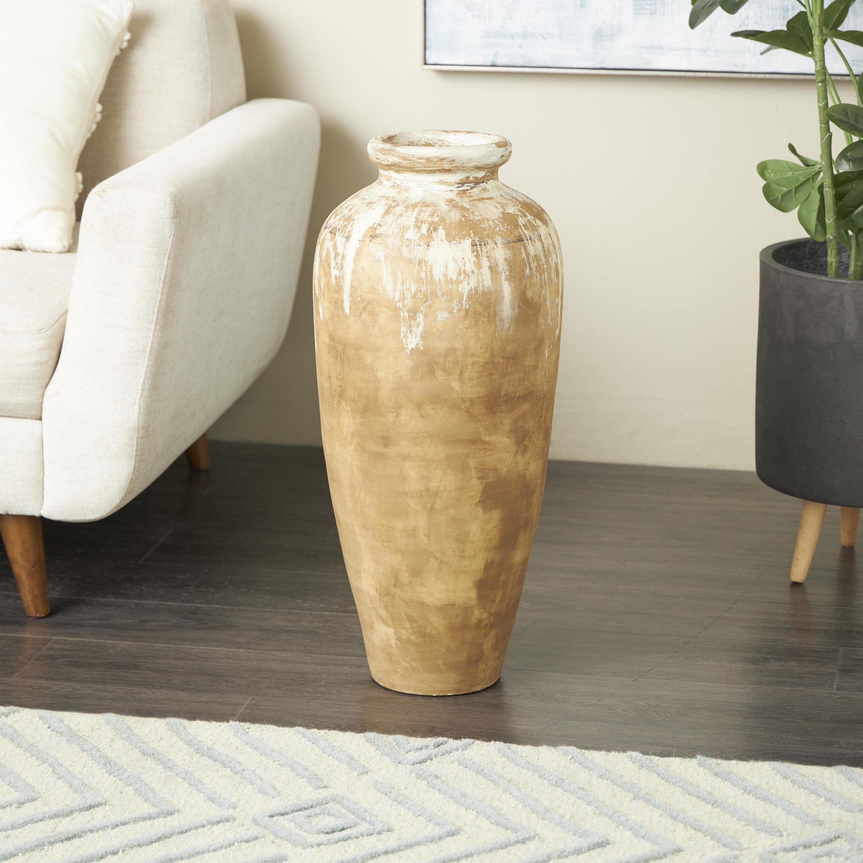 Grayson Lane 823248 Brown Ceramic Farmhouse Vase