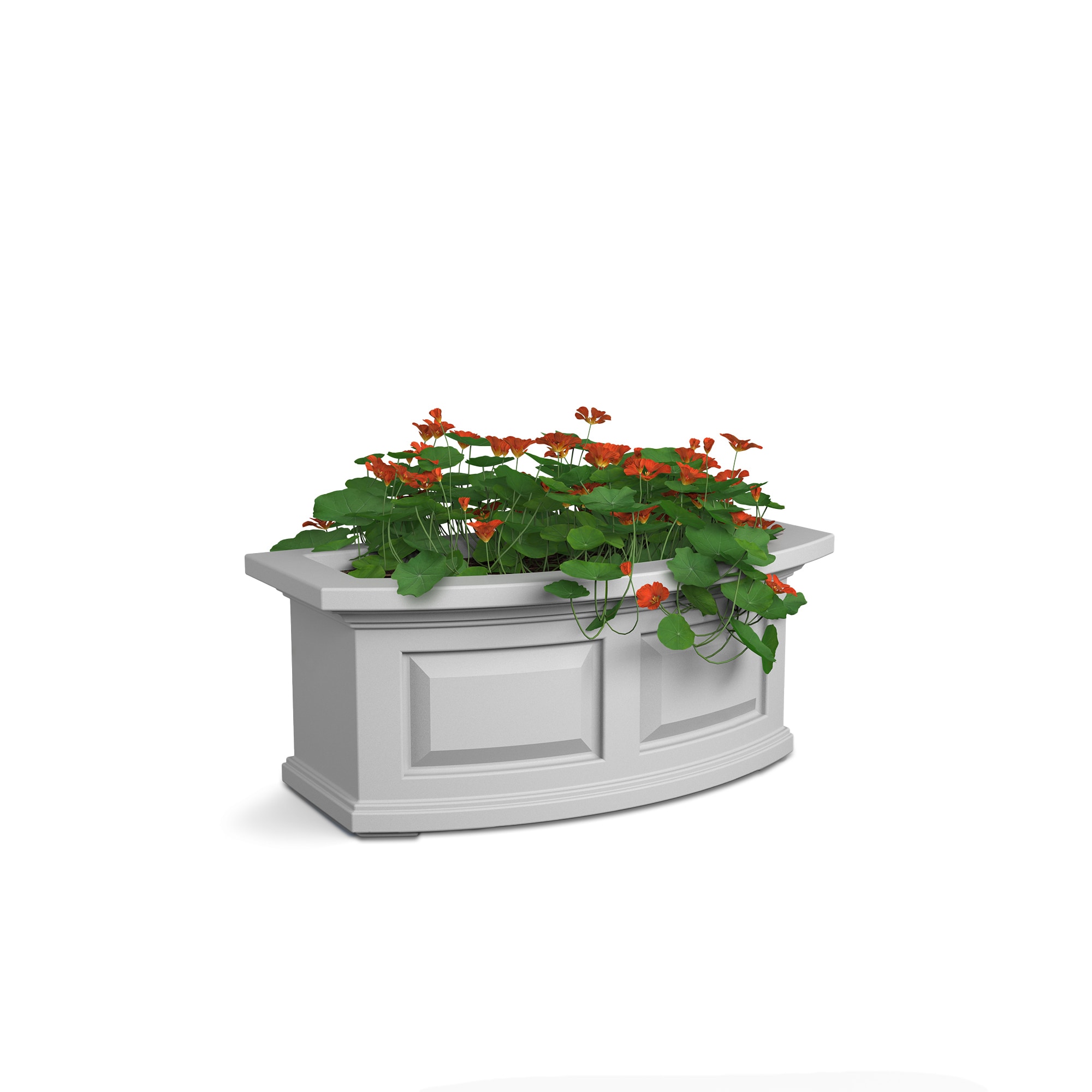Nantucket White Resin Window Box with Water Reservoir