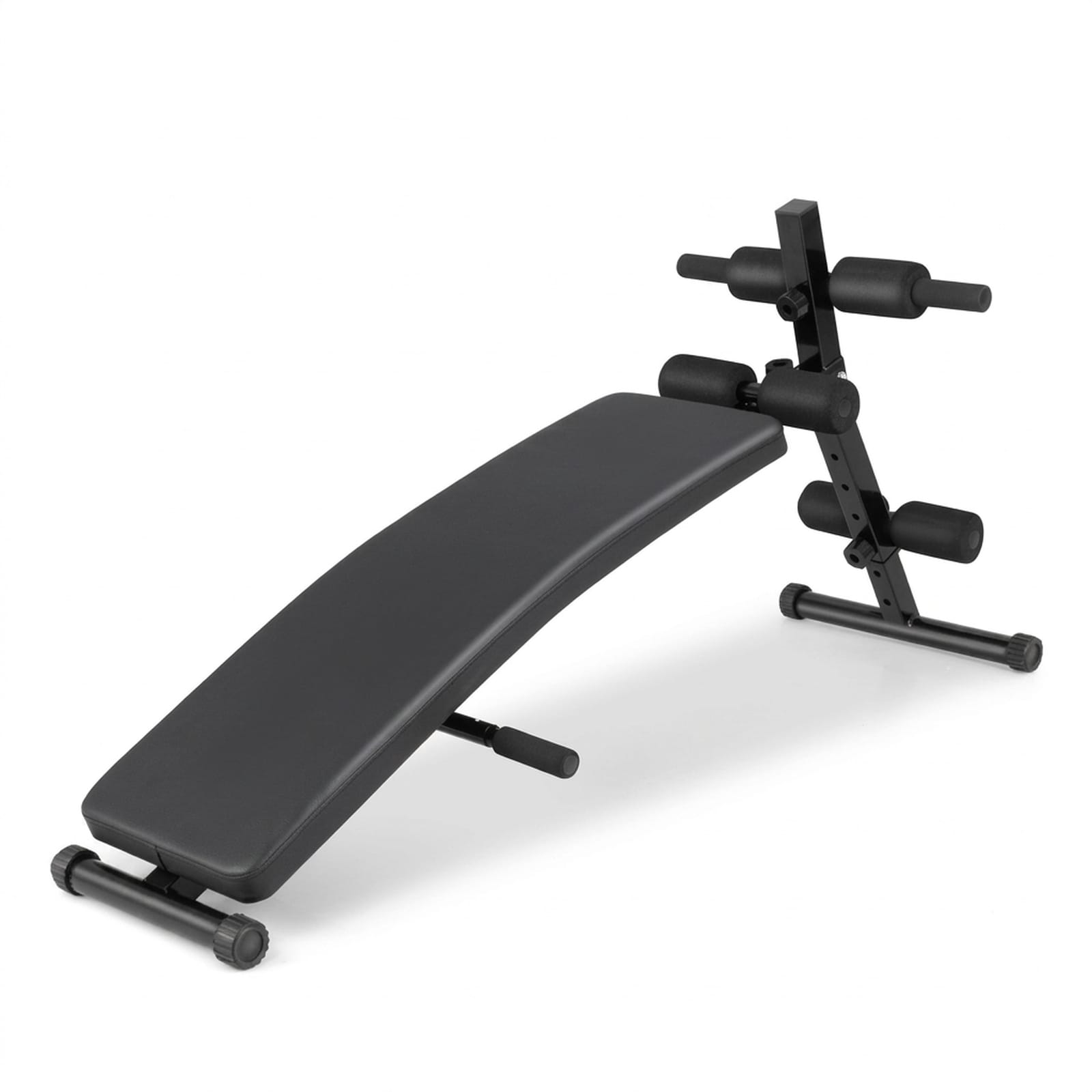 SUGIFT 300-lb Adjustable Decline Sit Up Bench with 5 Heights Foldable Exercise Bench Padded Cushion Push-Up Bar for Home Gym Abs and Core Workout