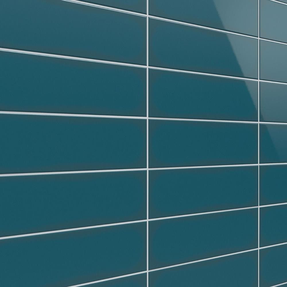Abbey Road 4 x 12 Blue Polished Porcelain Subway Tile