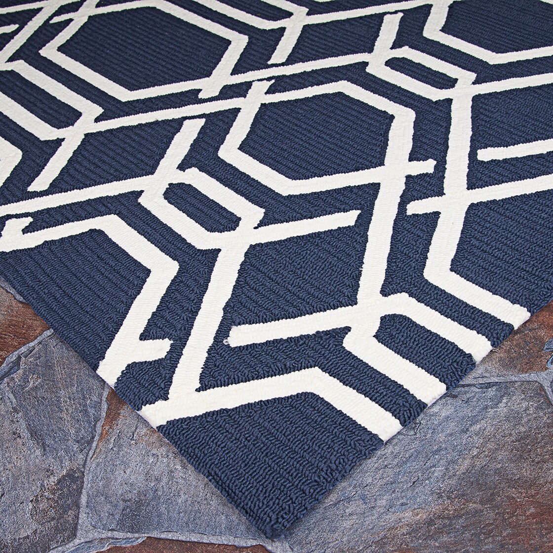 Covington Navy Rectangular Synthetic 3'6" x 5'6" Area Rug