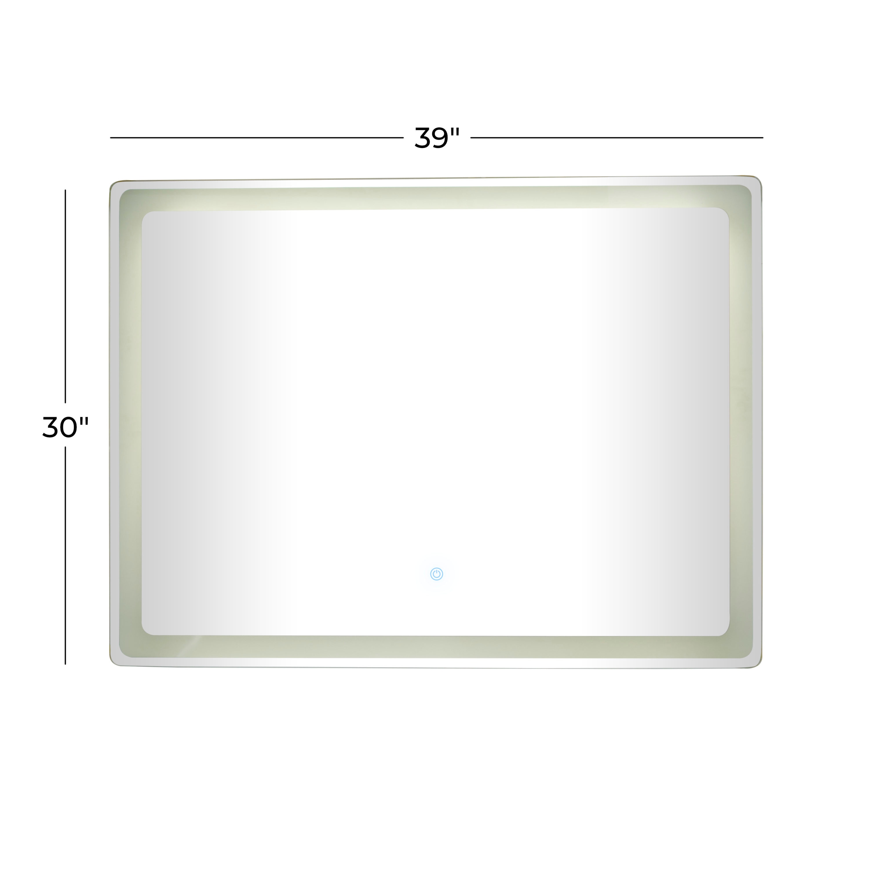 Grayson Lane 39.2-in x 29.5-in Framed Lighted Bathroom Vanity Mirror ...