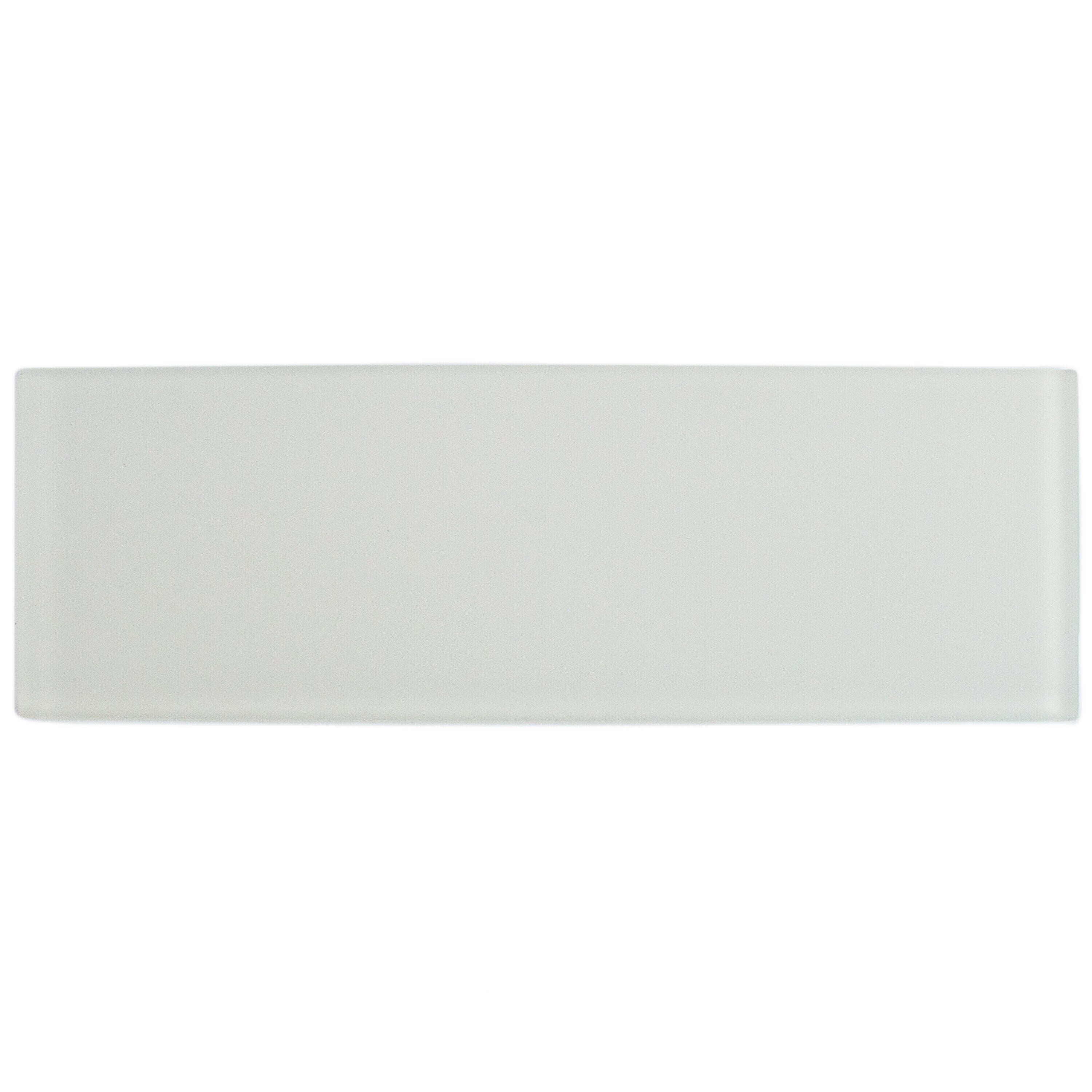 Artmore Tile EXT3RD102560 Lumin Super White 4 in. x 12 in. Frosted Glass Subway Wall Tile Sample