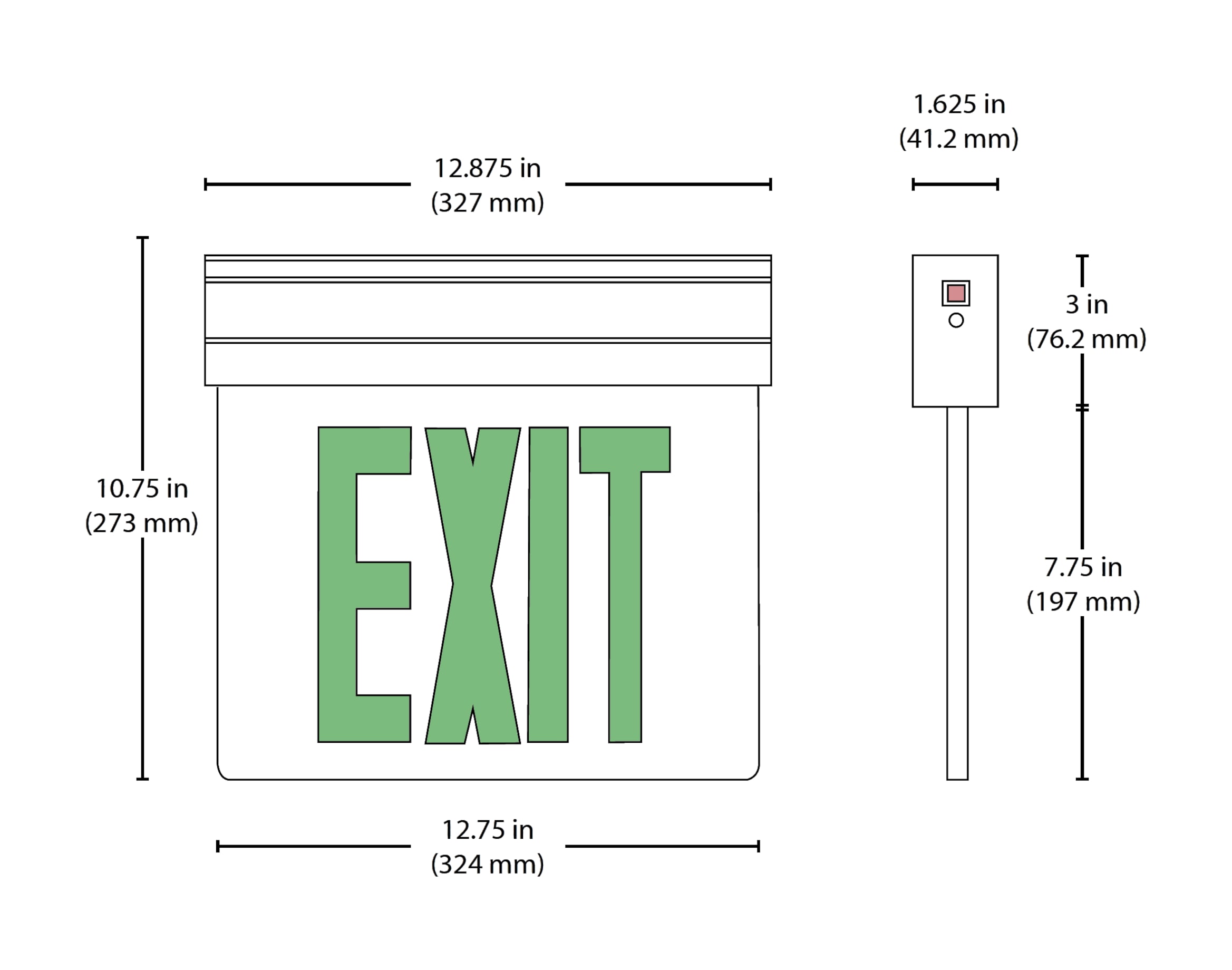 Nicor Lighting EXL2-10UNV-AL-MR-G-2 Emergency-Exit-Lighting - View #8