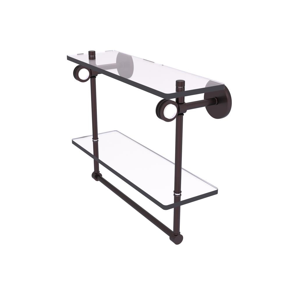 Allied Brass CV-2TBD-16-ABZ Clearview Antique Bronze 2 -Tier Wall mount Bathroom Shelf ( 16-in x 12.8-in x 5-in )
