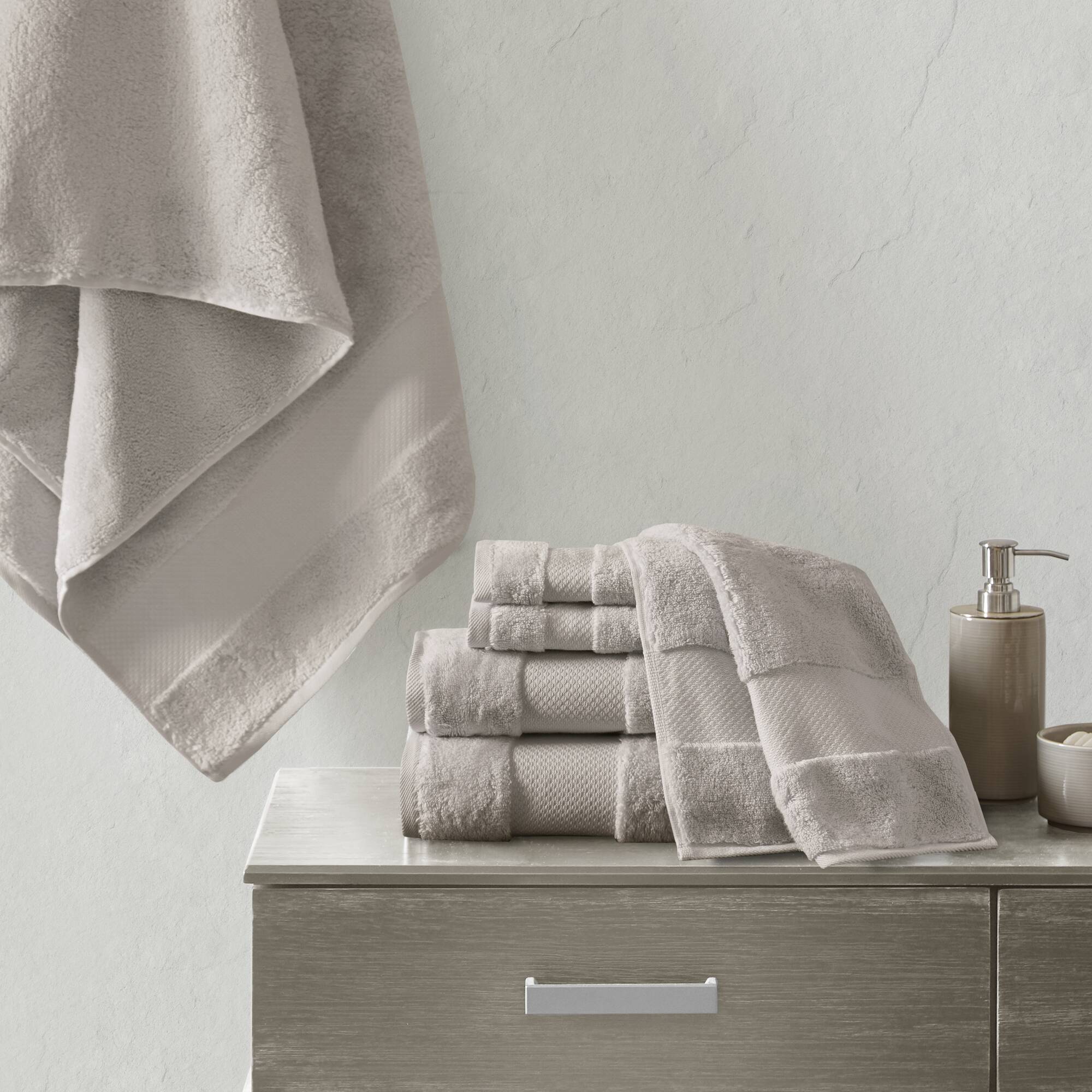 Madison Park Signature MPS73-317 6-Piece Taupe Turkish Cotton Quick Dry Bath Towel Set