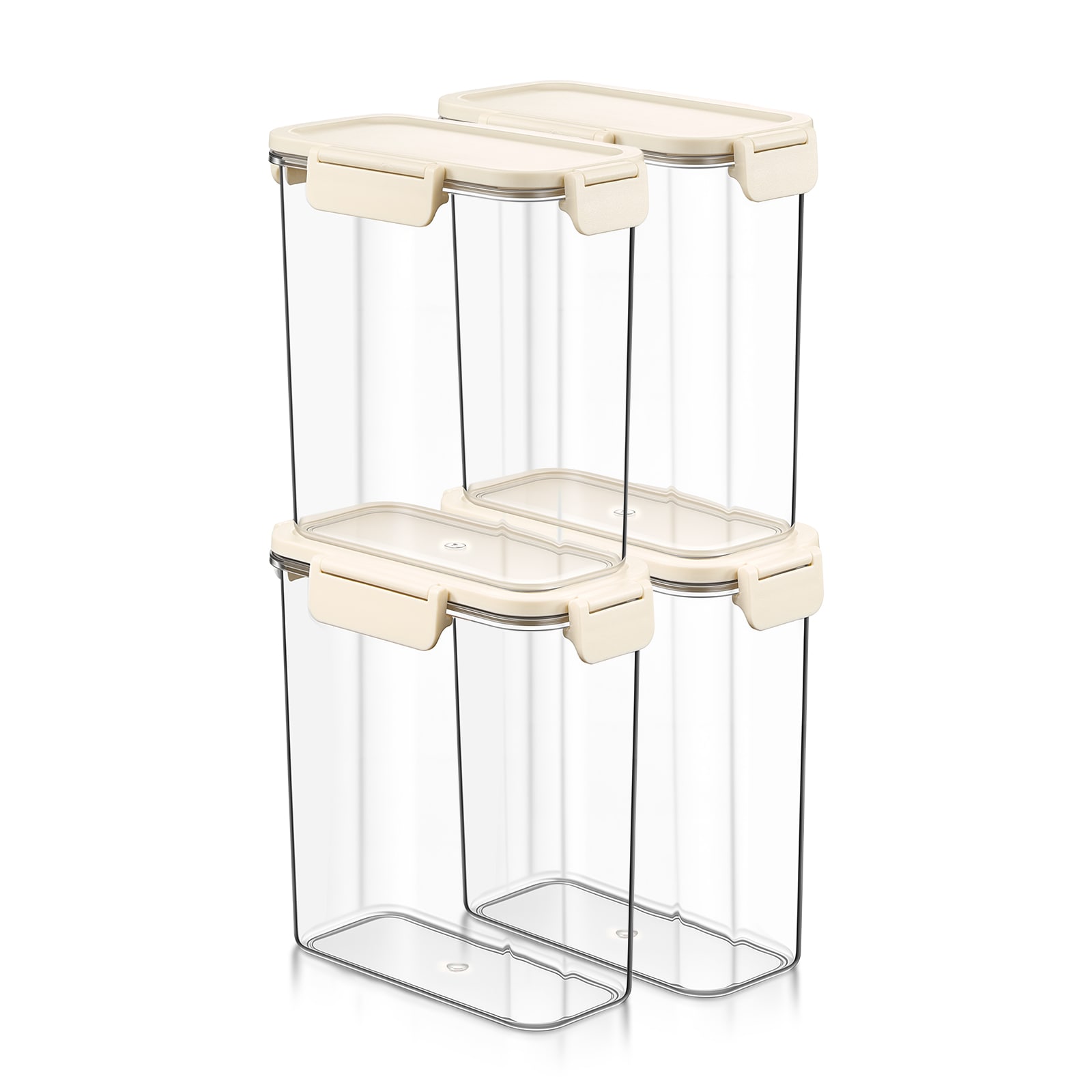 SORBUS 4 Pack 45.86oz/1300ml Clear Stackable Airtight Food Storage Container #STG-1016-4PK