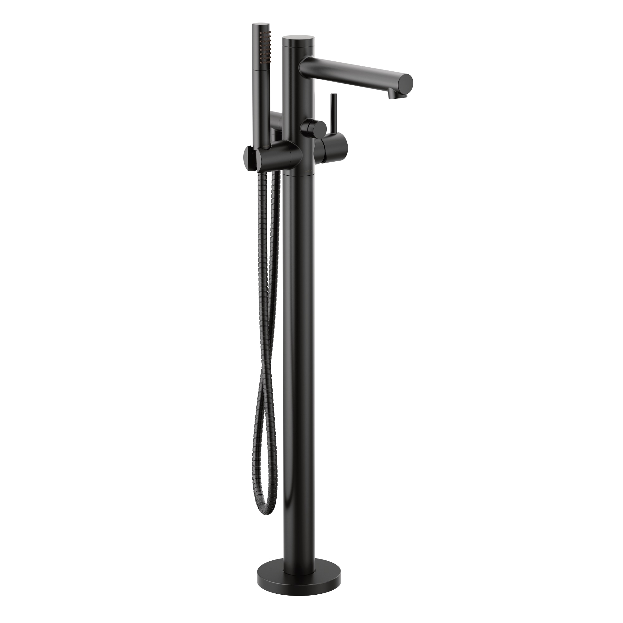 Moen 395BL Align Matte Black 1-handle Freestanding Low-arc Bathtub Faucet with Hand Shower