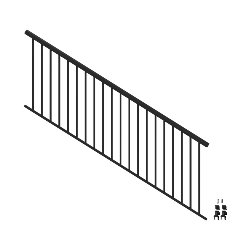 Freedom VersaRail Cambridge 8-ft x 36-in Matte Black Aluminum Deck Stair Rail Kit