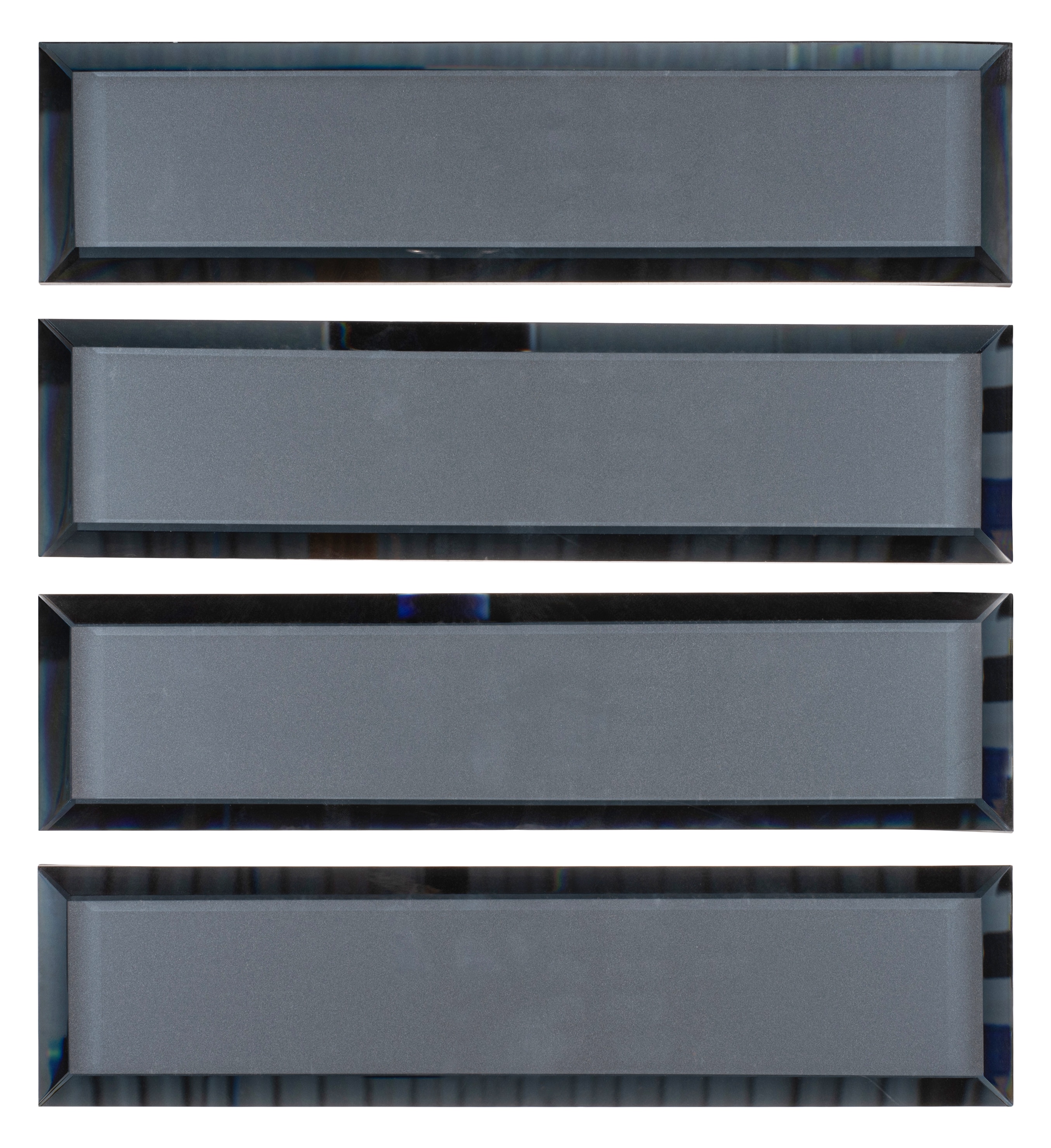 Vega 3" x 12" Frosted Blue Beveled Glass Subway Tile