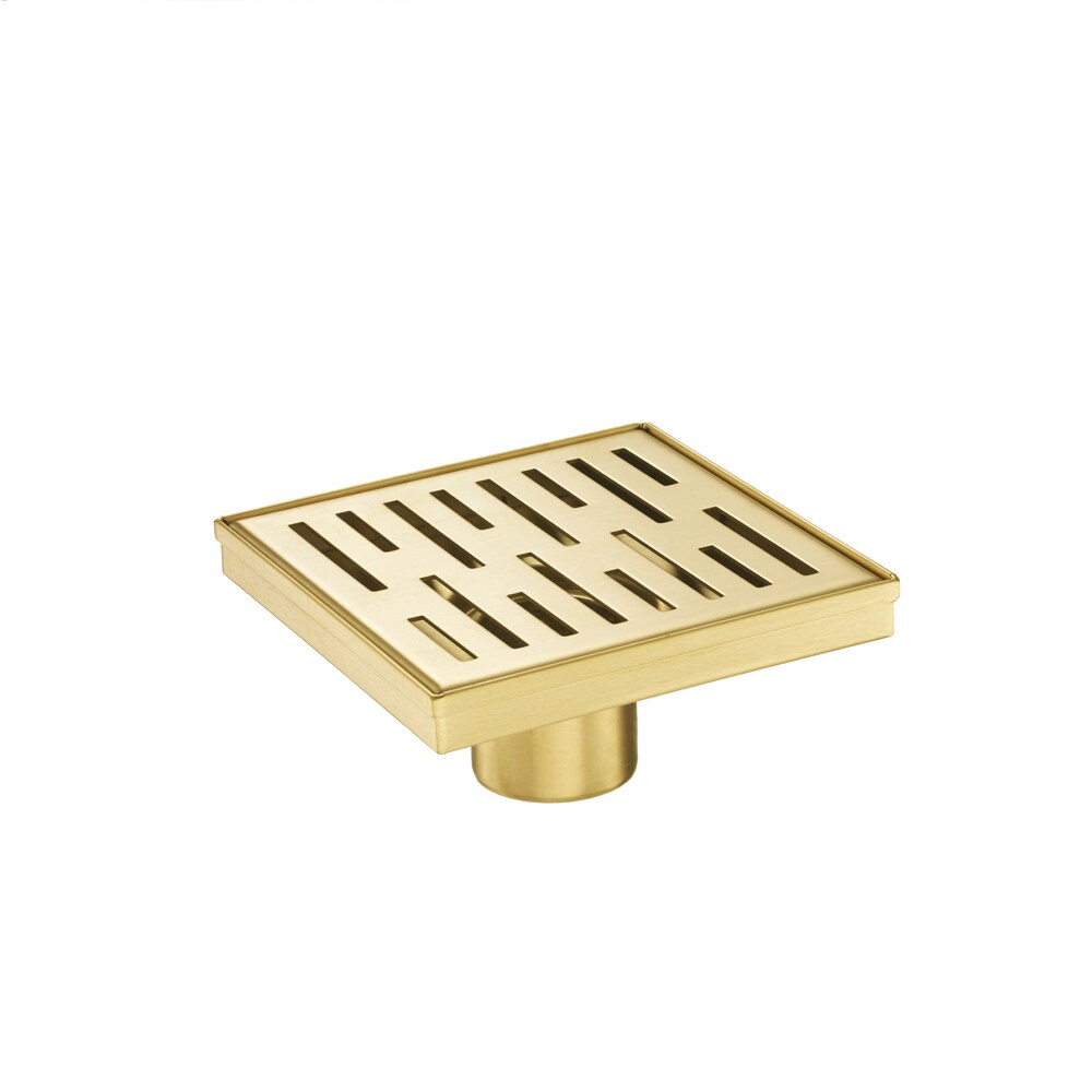 Modern Brushed Nickel Shower Drain Bathroom Square Brass Floor Drain