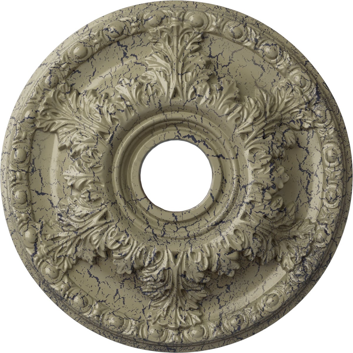 Ekena Millwork CM18GACSC Granada 18-in W x 18-in L Painted Castle Stone Crackle Polyurethane Whole Ceiling Medallion