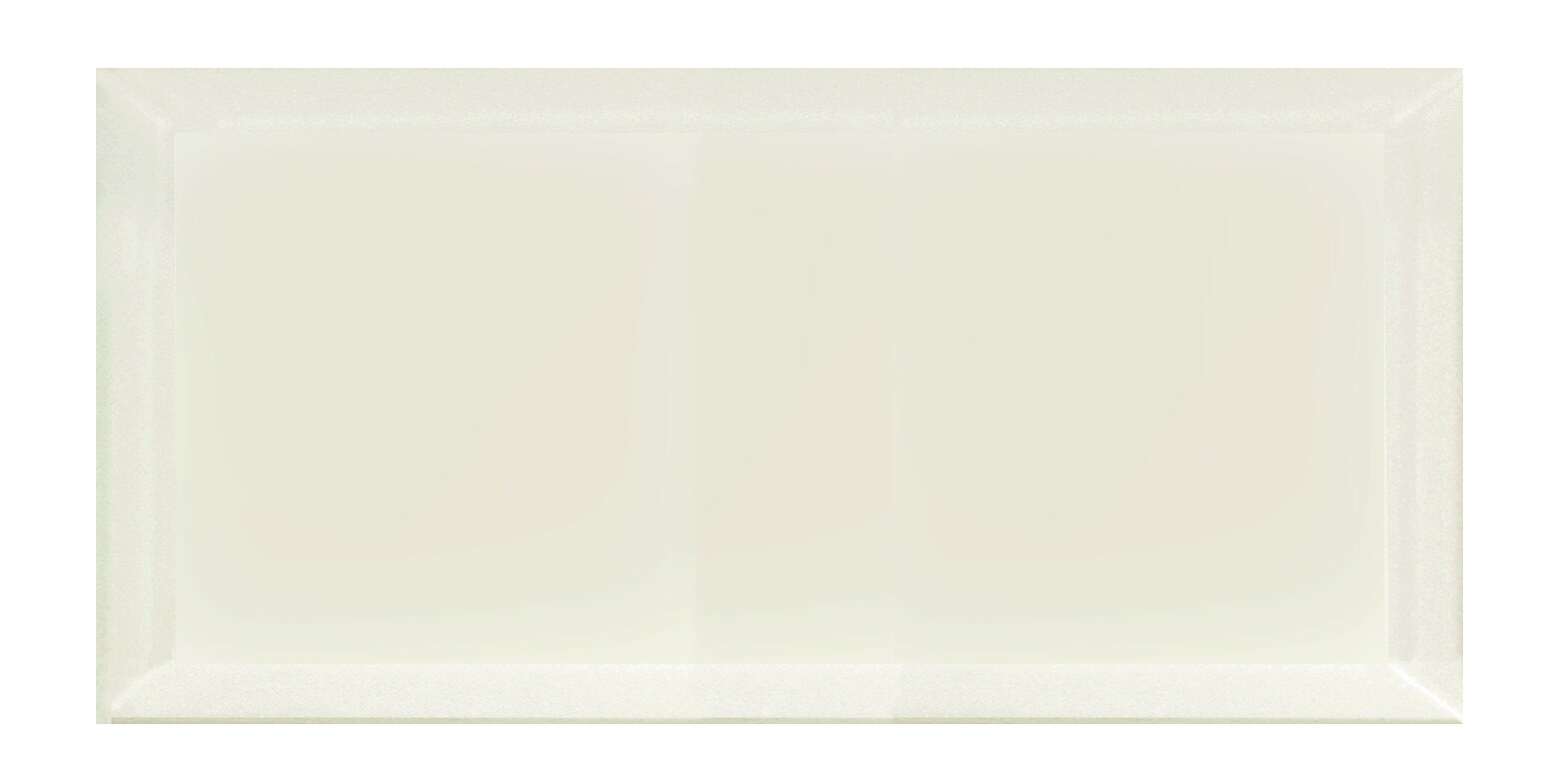 Frosted Cream 8x16 Glass Beveled Subway Wall Tile