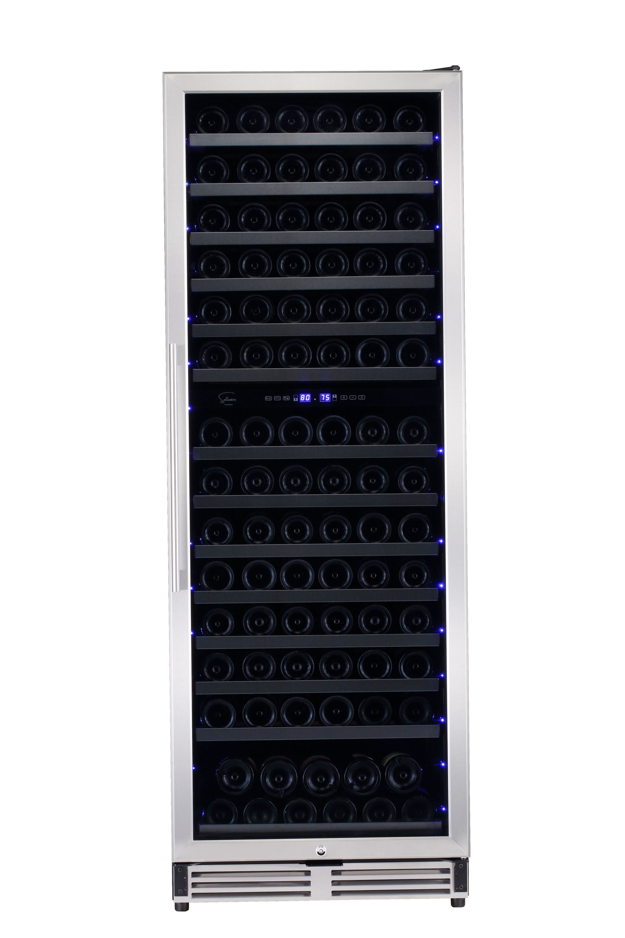 Sollevare 23.5-in W 154-Bottle Capacity Stainless Steel Dual Zone Cooling  Built-In /freestanding Wine Cooler