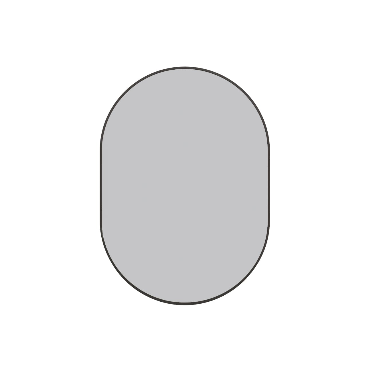 Glass Warehouse MF-PL-28X20-B Inara 20-Inches W x 28-Inches H Oval Black Framed Full Length Wall Mirror