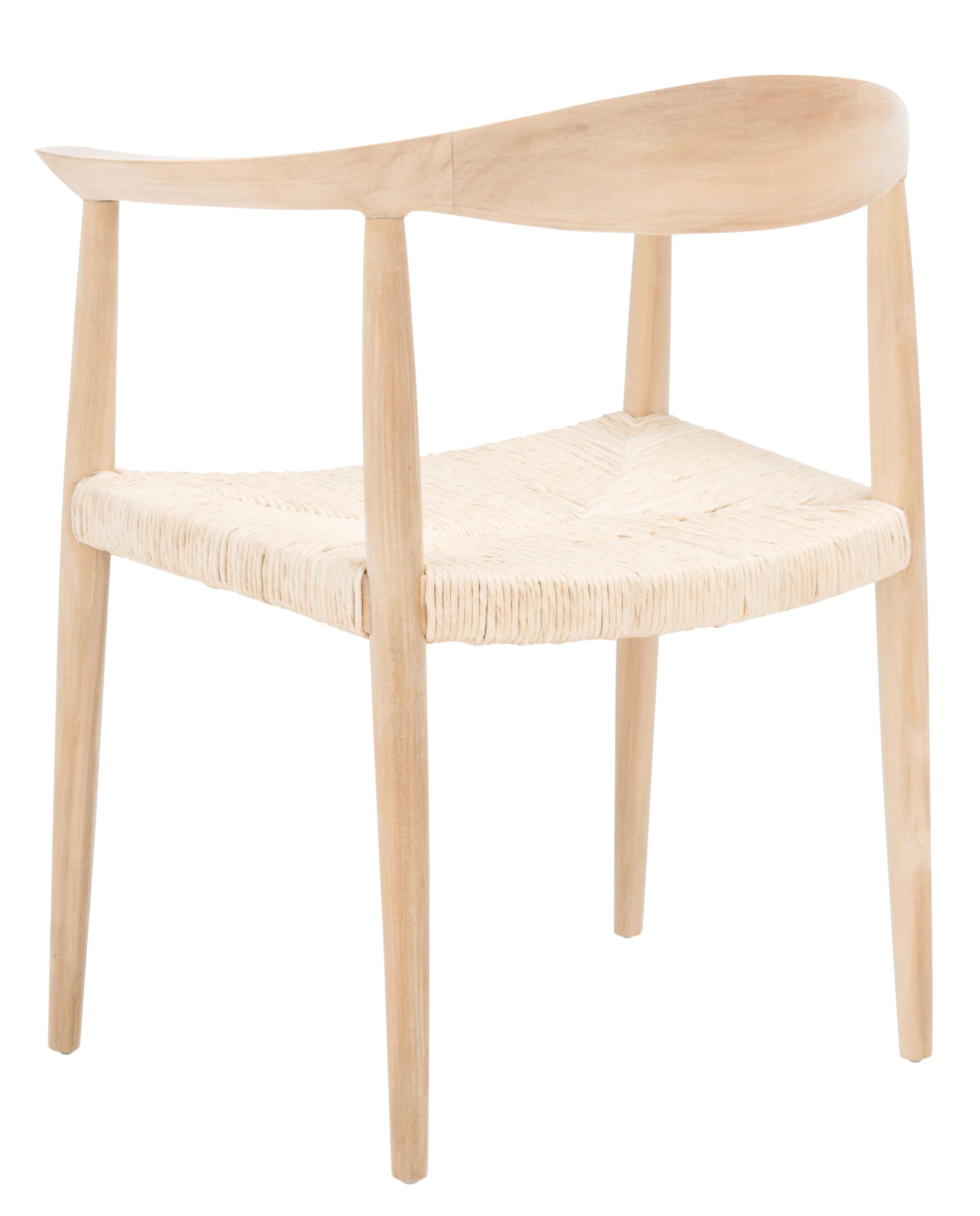 Mid-Century Teak and Twisted Rattan 33" Accent Chair