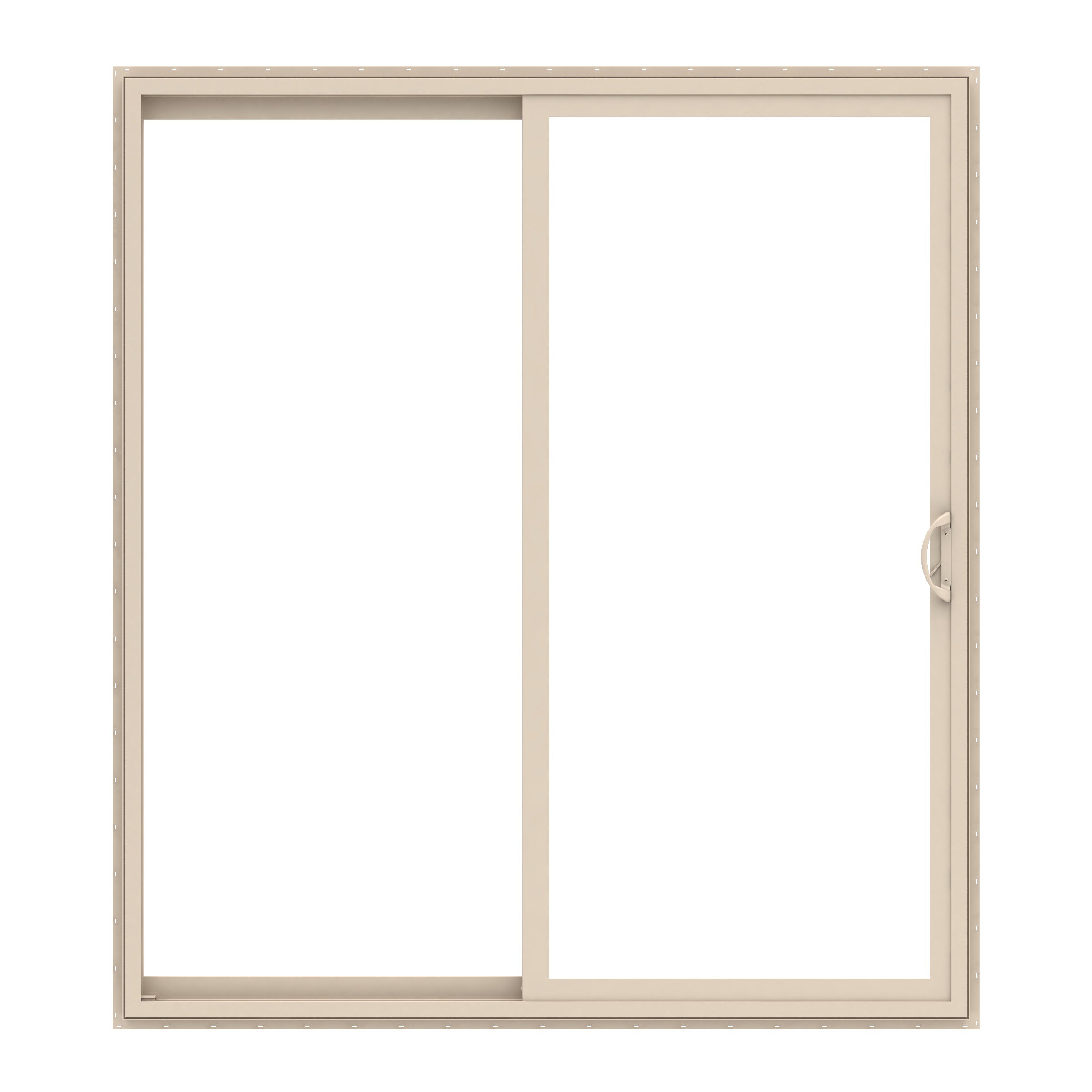 Pella 150 Series West 96-in x 80-in 4-9/16-in Low-e Argon White Vinyl Sliding Universal Double Patio Door
