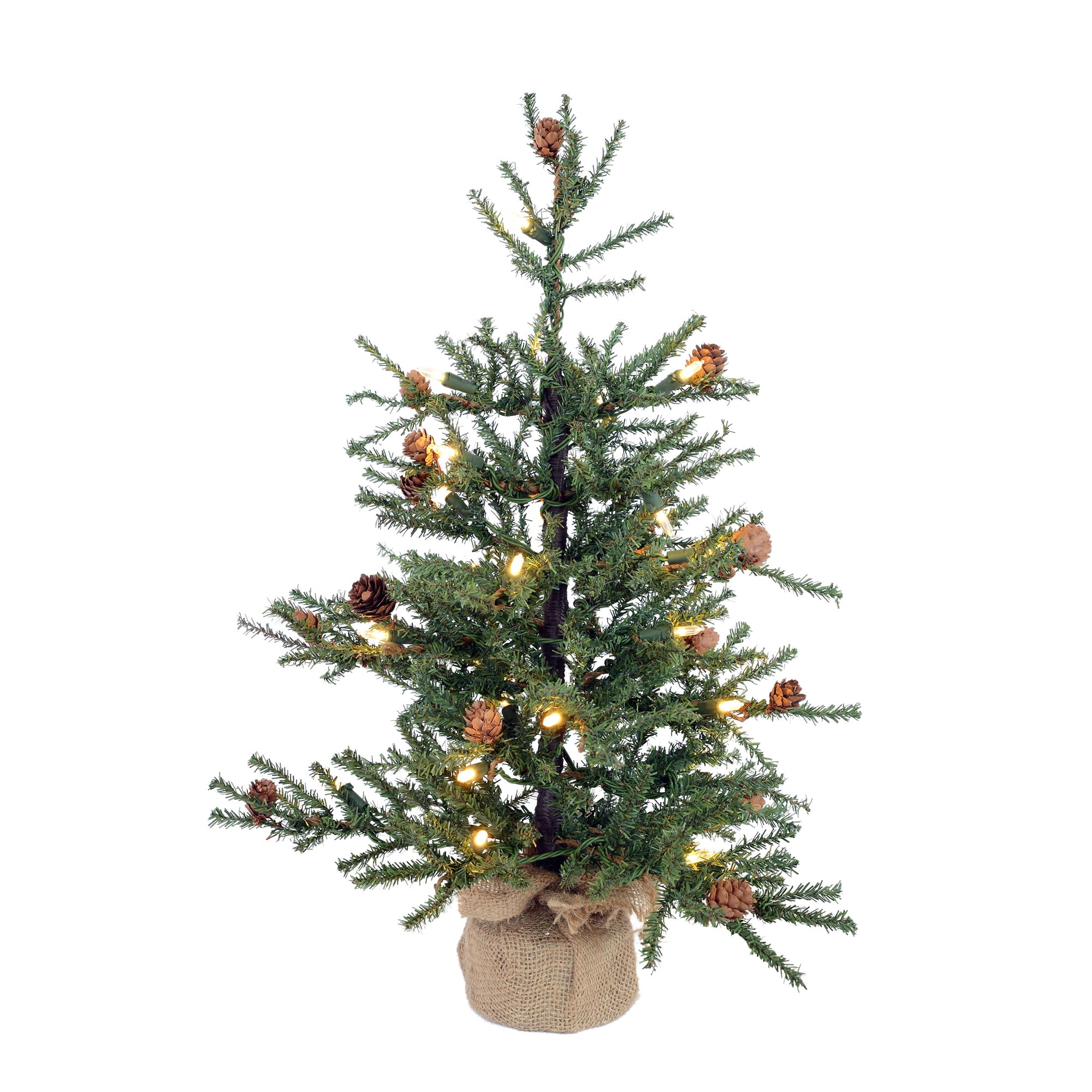 Vickerman B803922LED 2-ft Pine Pre-lit Artificial Christmas Tree with White LED Lights