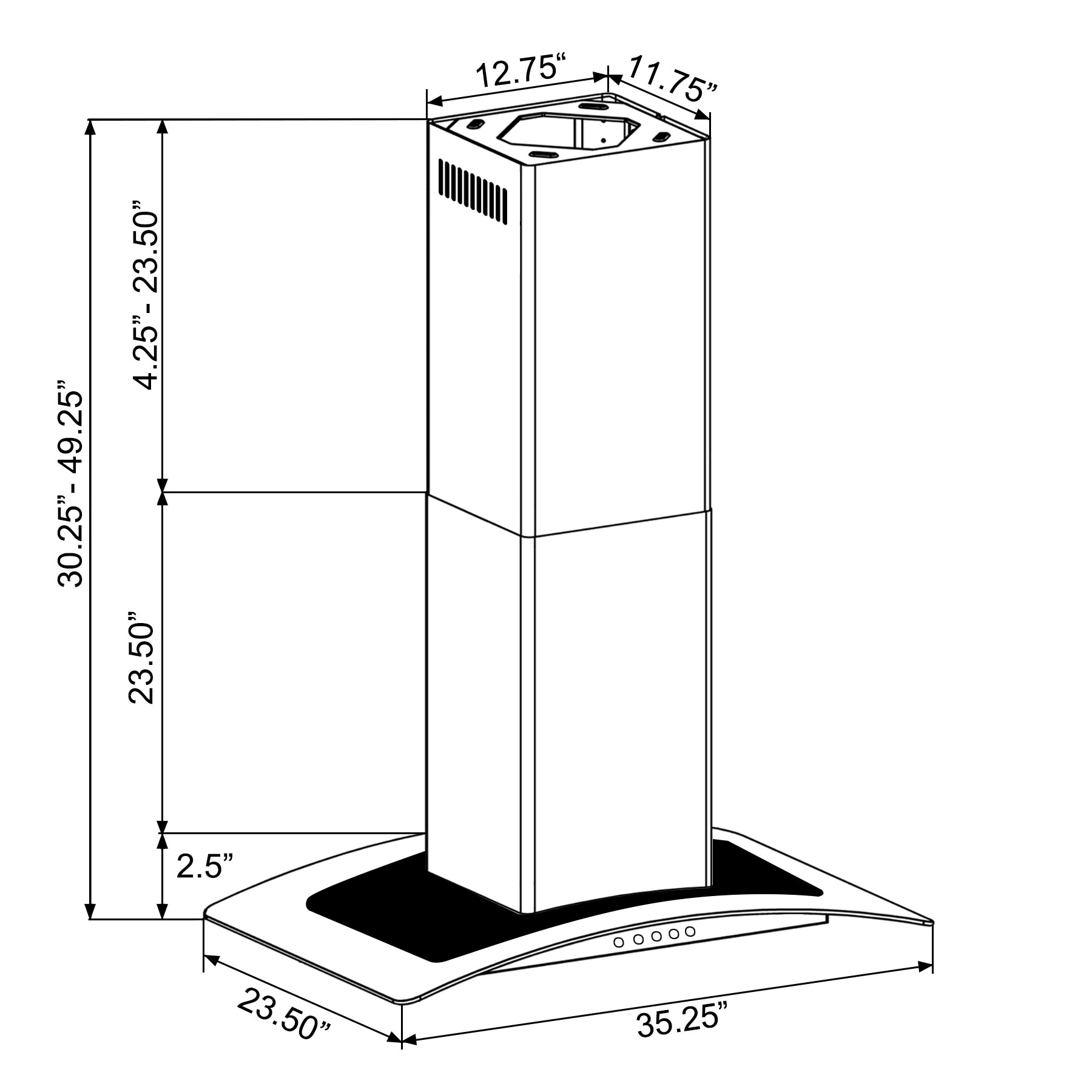 AKDY RH0477CFL Island-Range-Hoods - View #11
