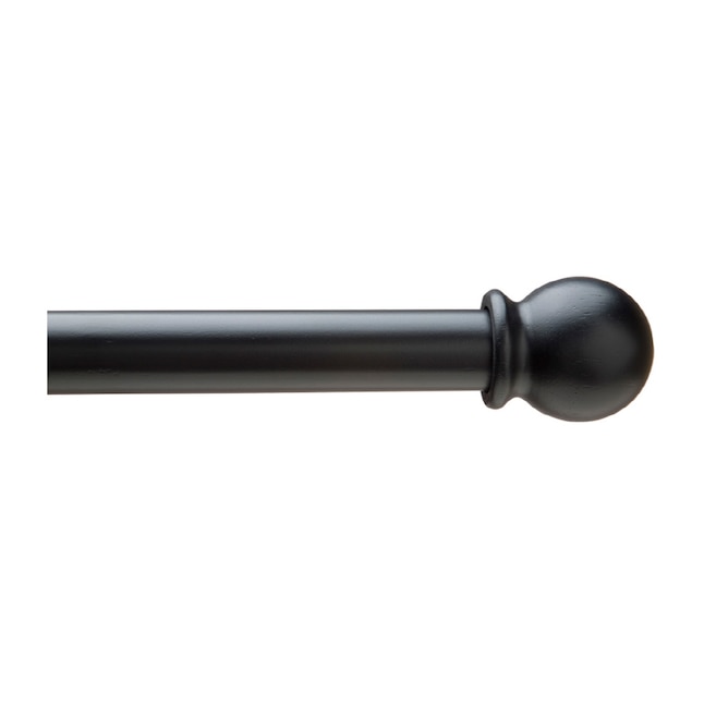 Black Wood Single Curtain Rod, Curtain Rods At Home Depot Canada