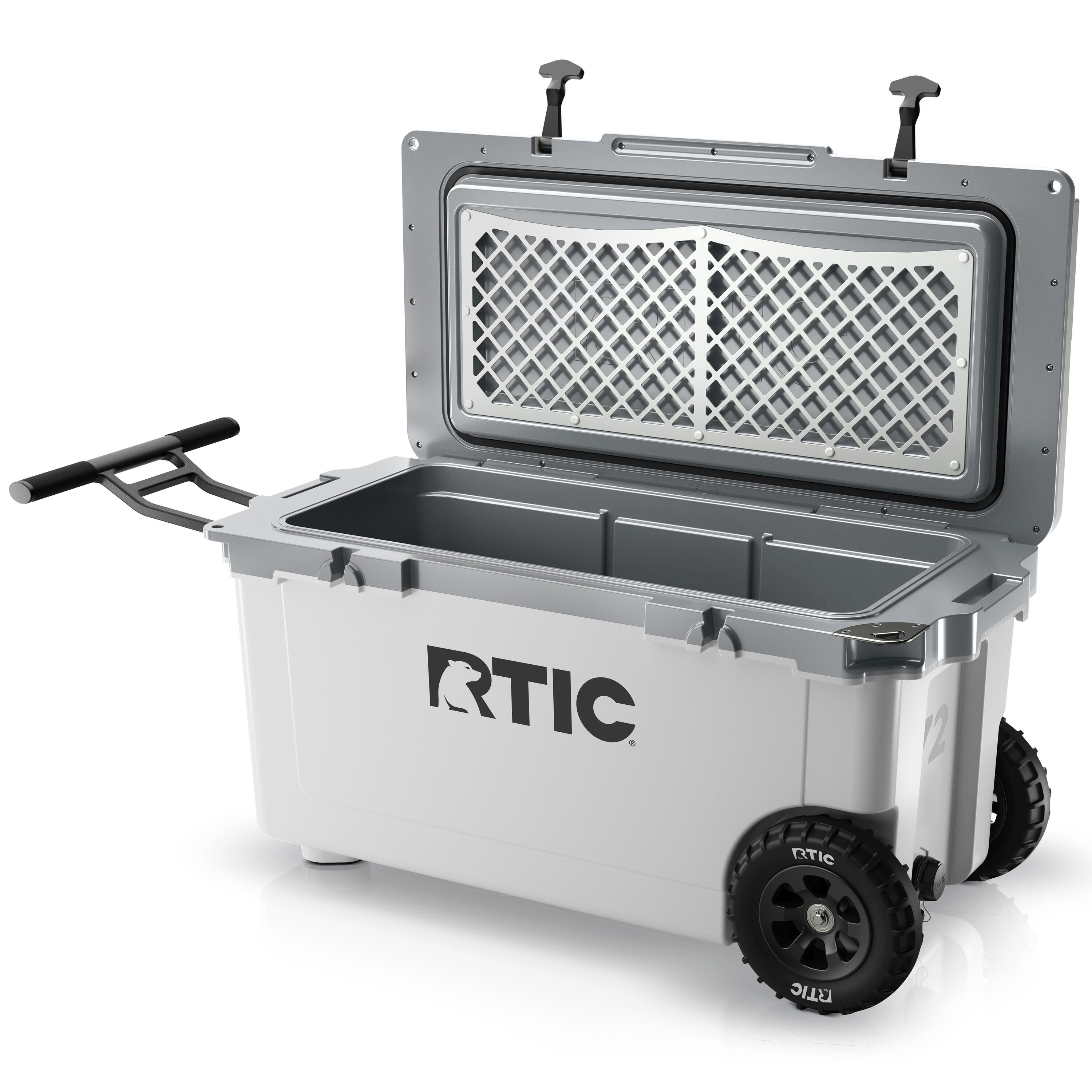 RTIC Outdoors Ultra Light White and Grey 72-Quart Wheeled Insulated Chest Cooler 19742 Sansujyuku sansujyuku.com