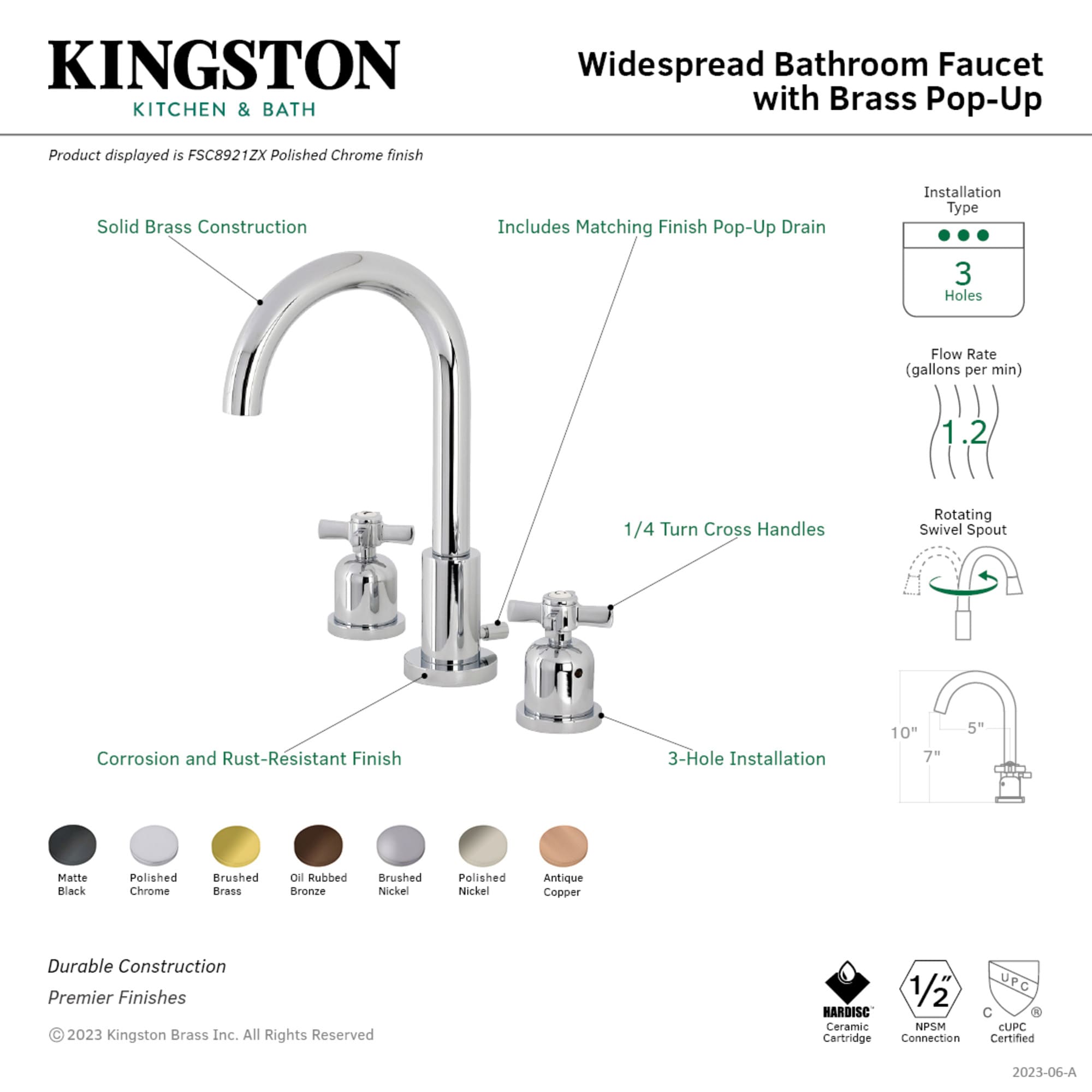 Kingston Brass WLFSC8920ZX Lavatory-Faucets - View #3
