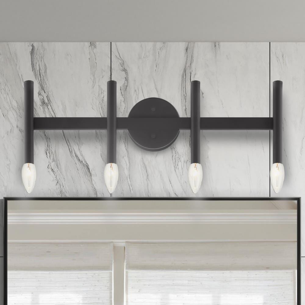 Copenhagen Black Steel 4-Light Dimmable Vanity Sconce