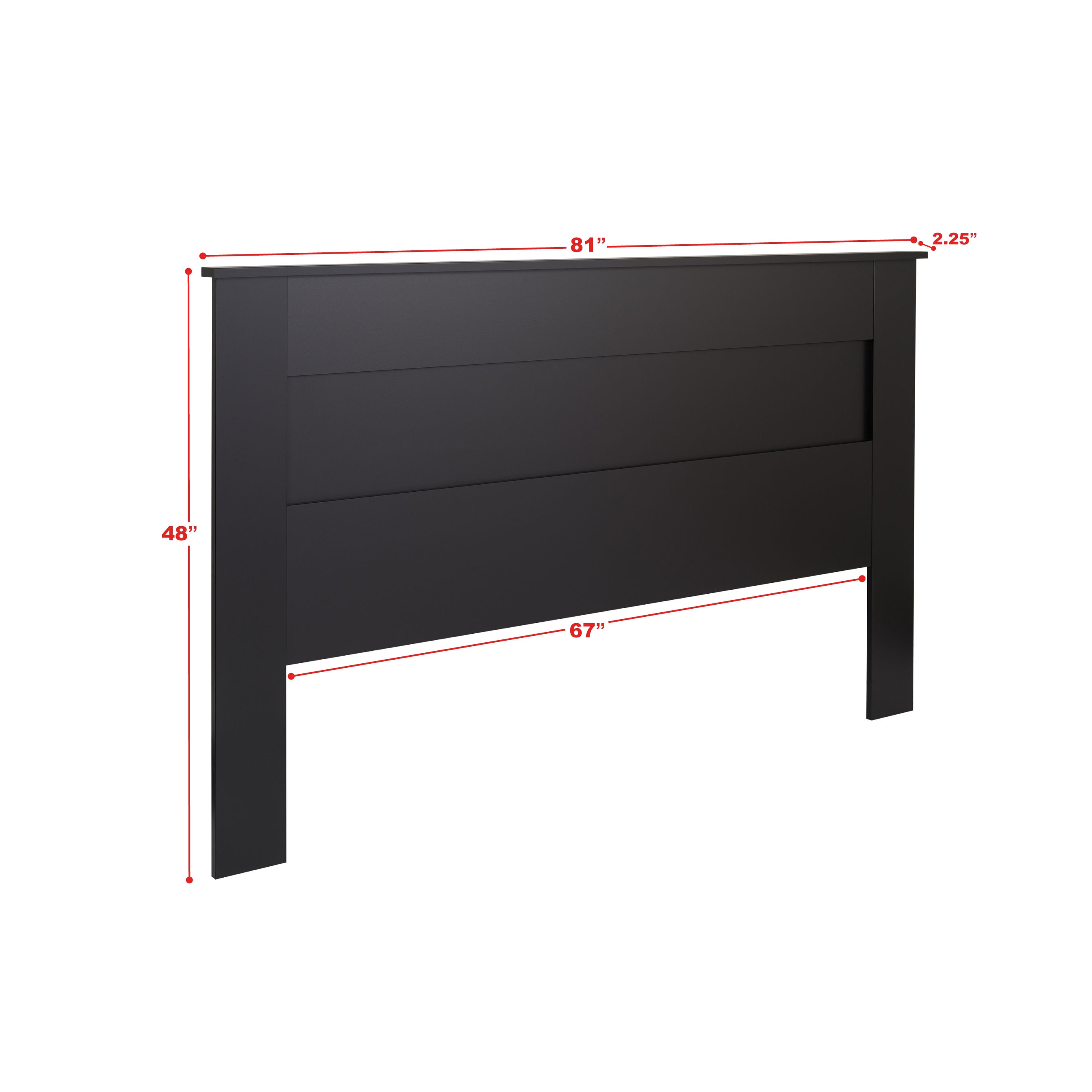 Prepac Transitional King Size Headboard In Black - Easy Assembly, Pre ...