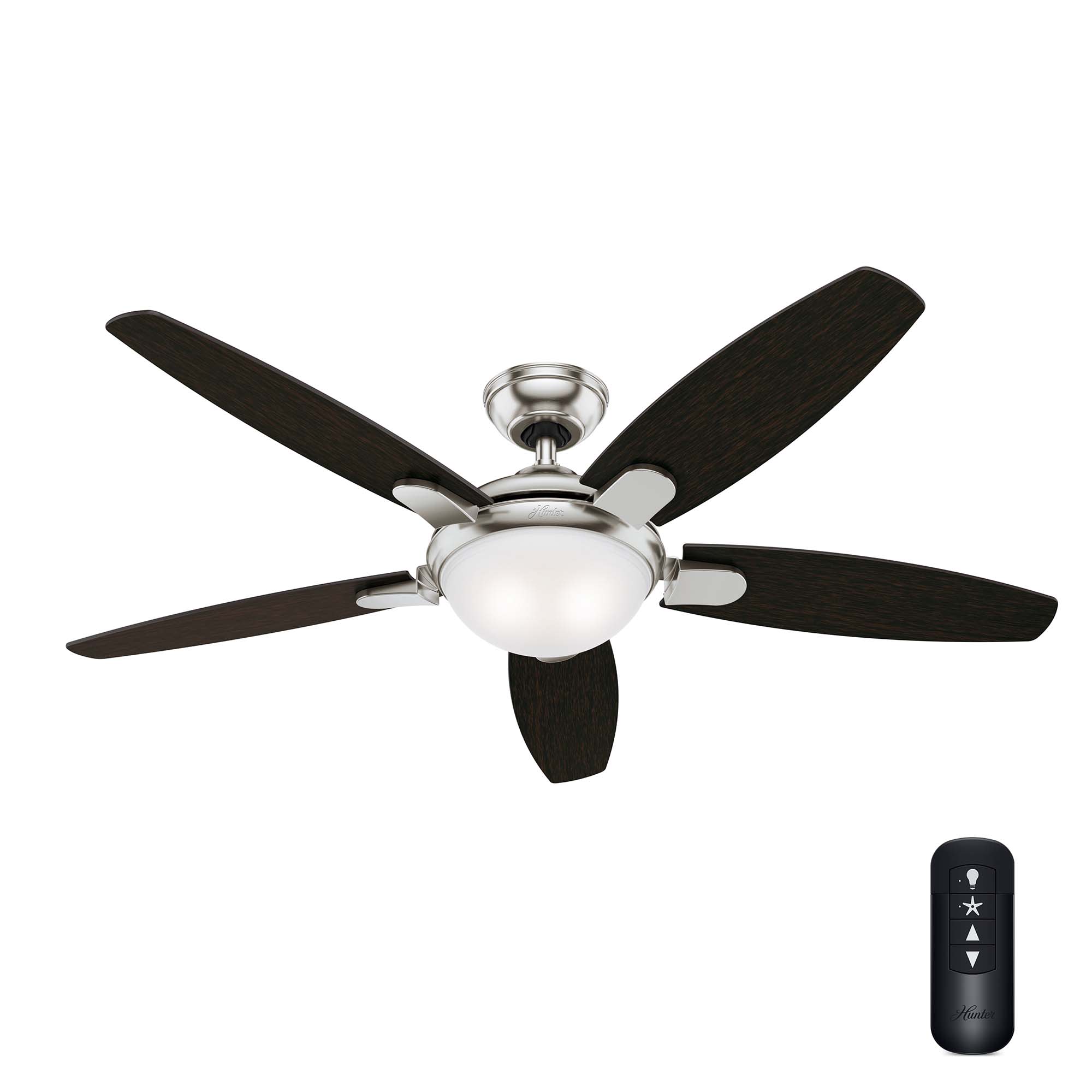 Details about   Hunter Fan 54 in Contemporary Matte Silver Ceiling Fan with Light Kit and Remote 