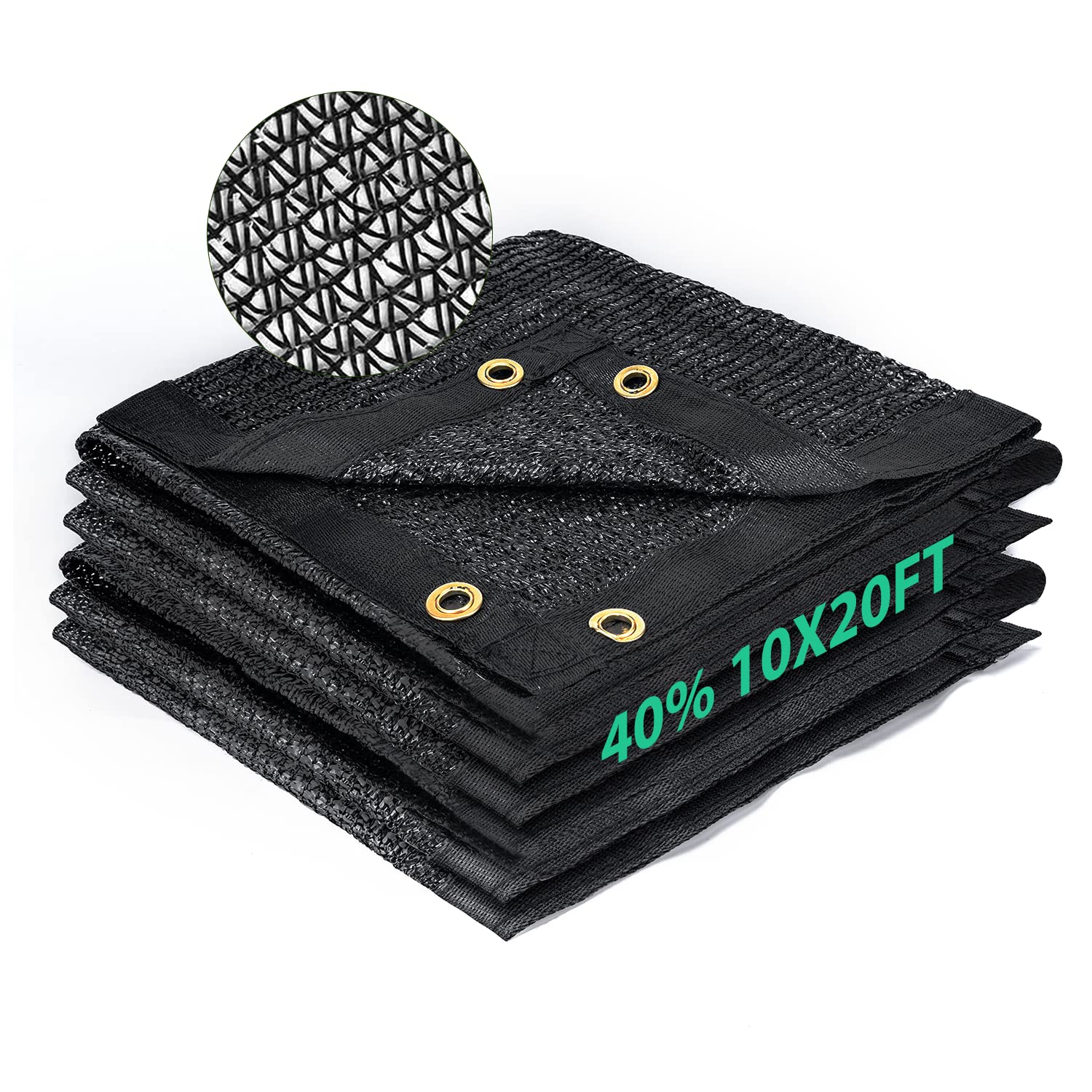 DYRCJ  Garden 40 Percent Shade Cloth 10x20FT Mesh Tarp with HDPE Material and Reinforced Grommets for Greenhouse Plant Pergola and Backyard Patio