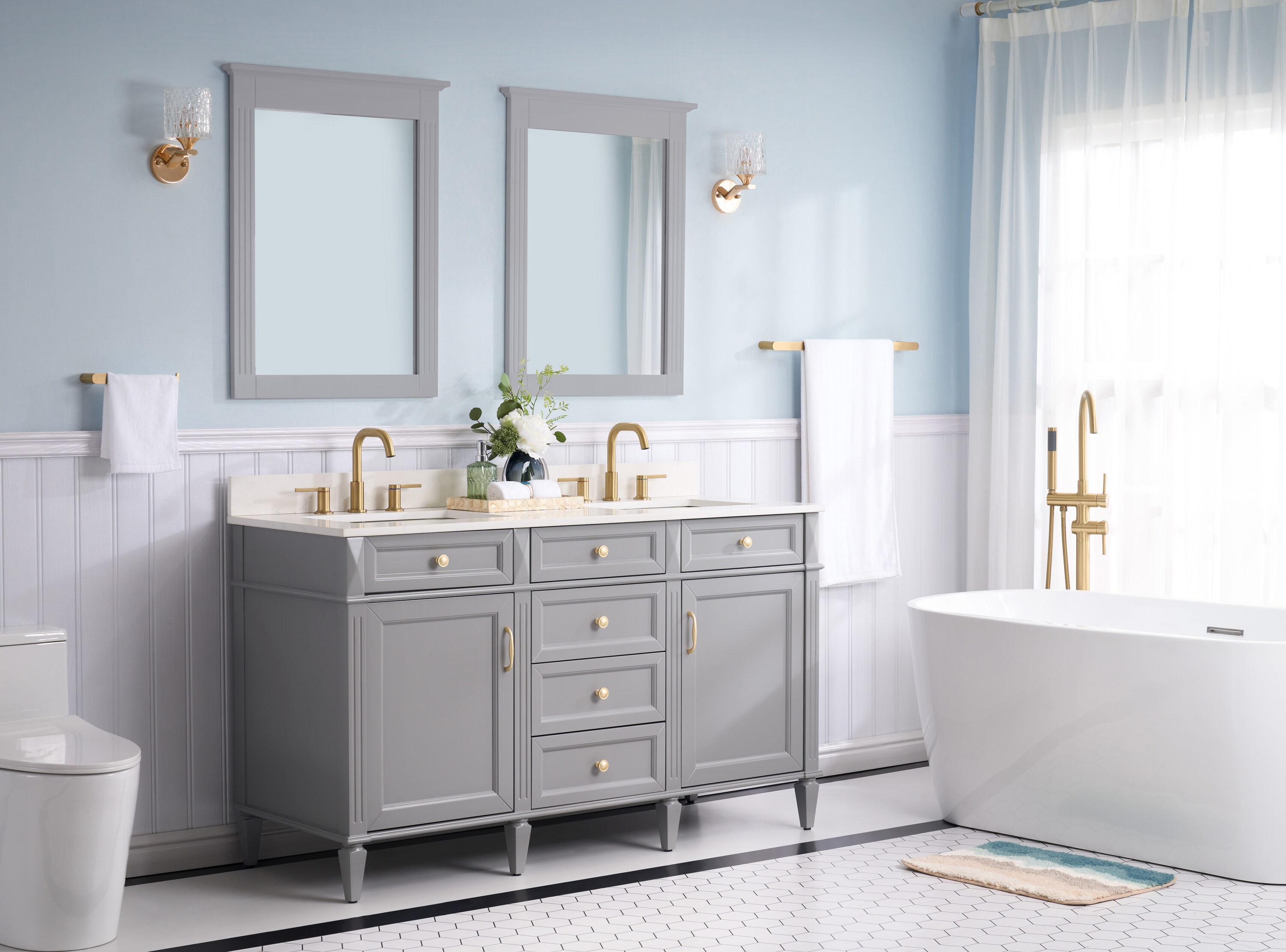 WELLFOR ELISA60QZ-TG Bath-Vanity-Combo - View #3