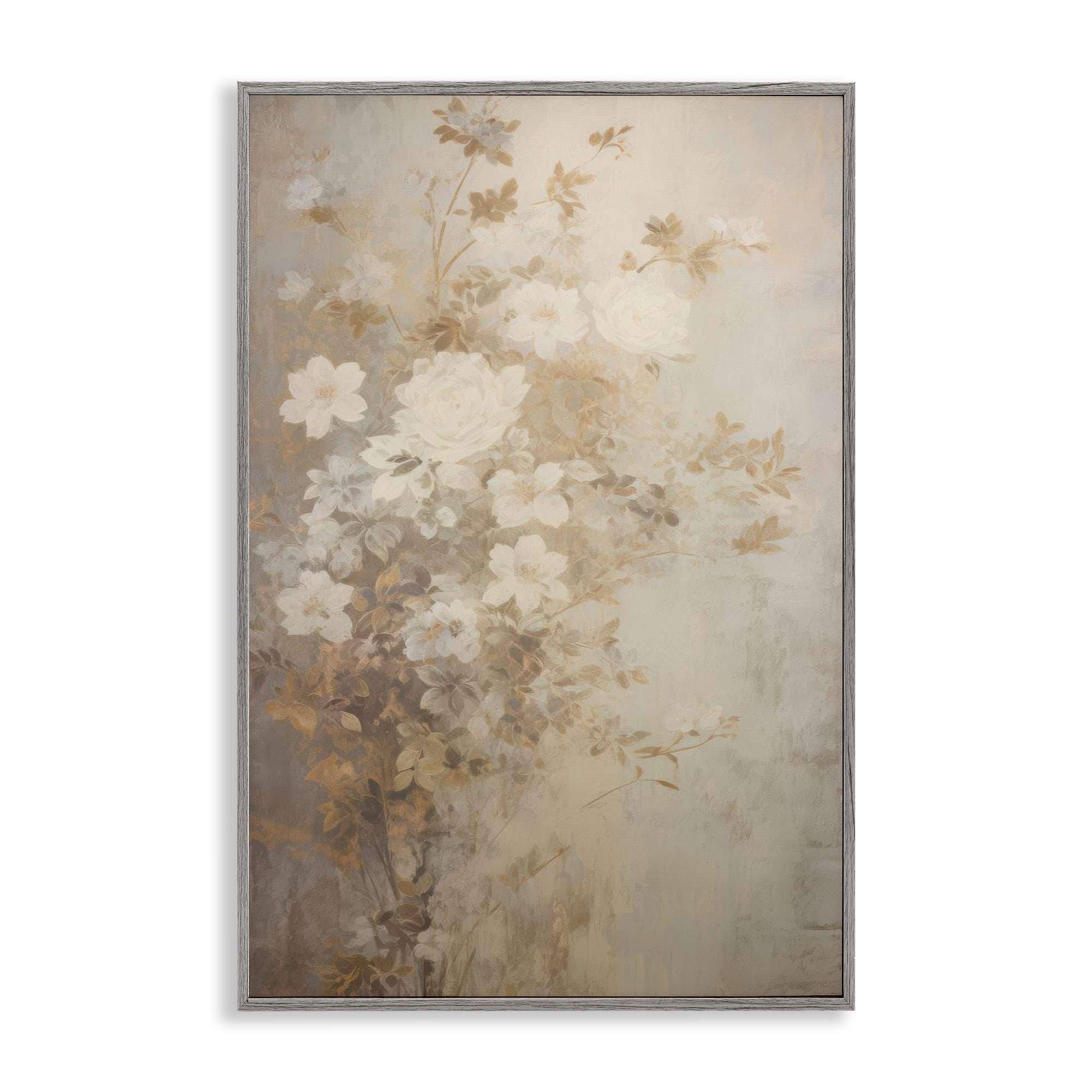 Stupell Industries BT-779-GFF-20X30 Muted Vintage Florals Gray Framed Giclee Art By LSR Creative Studio 20 x 30