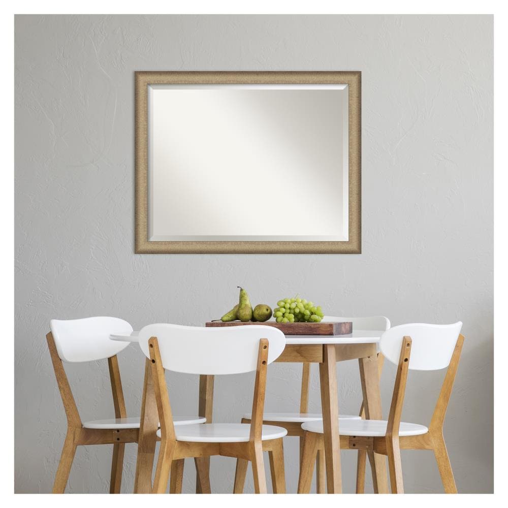 Elegant Brushed Bronze Narrow Framed Rectangular Vanity Mirror