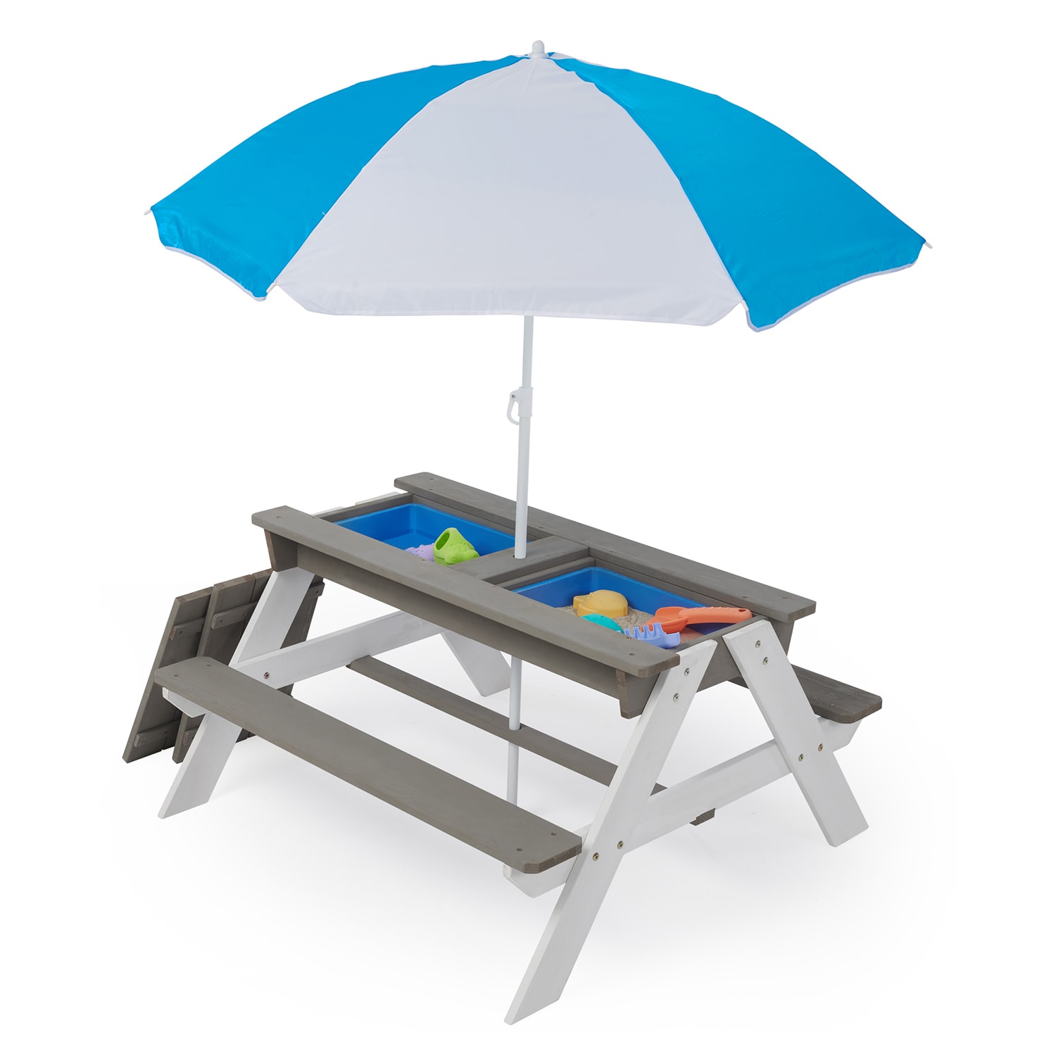 Bybafun YB3100004 37-in Gray Cedar Rectangle Picnic Table